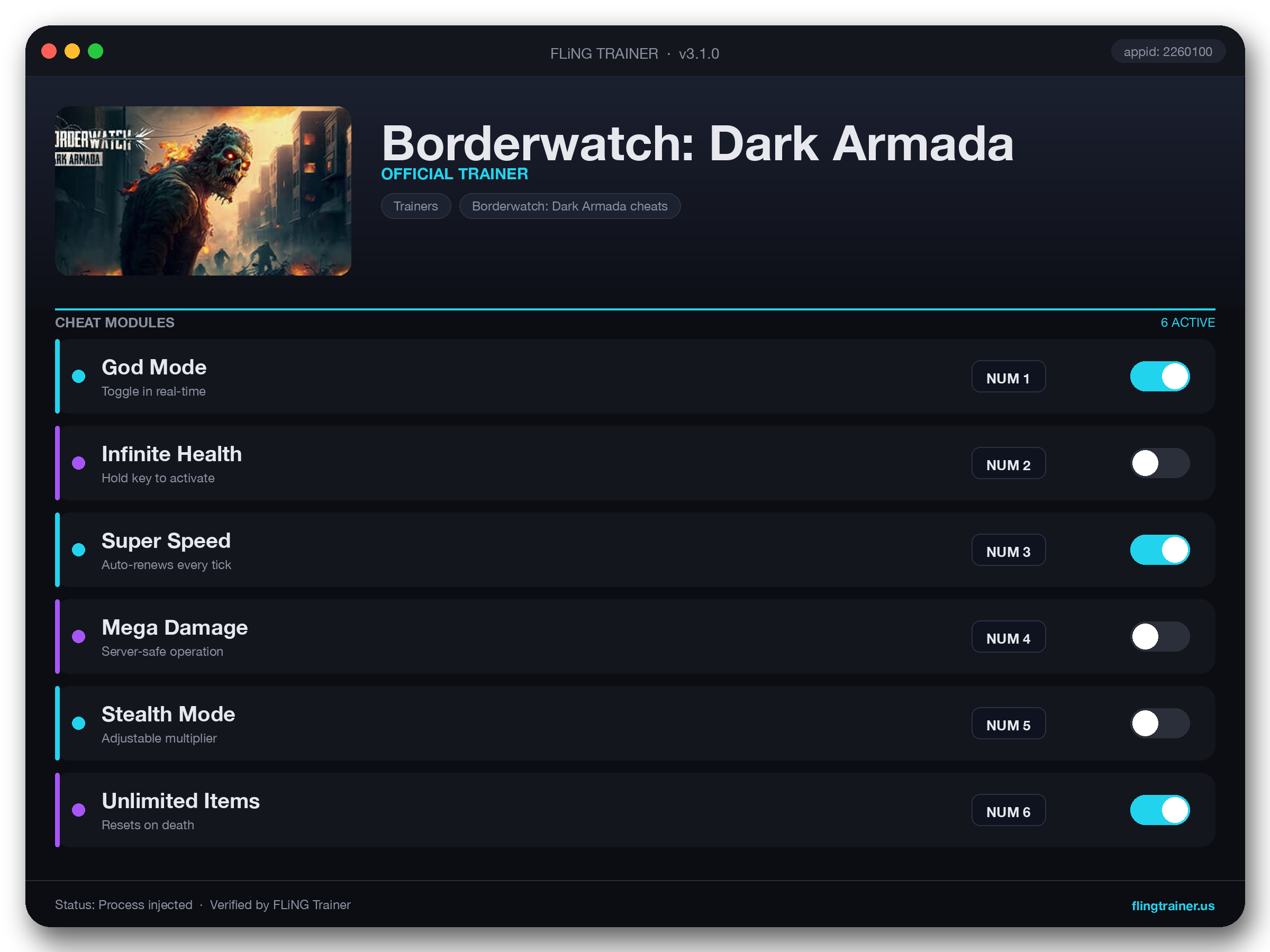 Borderwatch: Dark Armada Trainer interface
