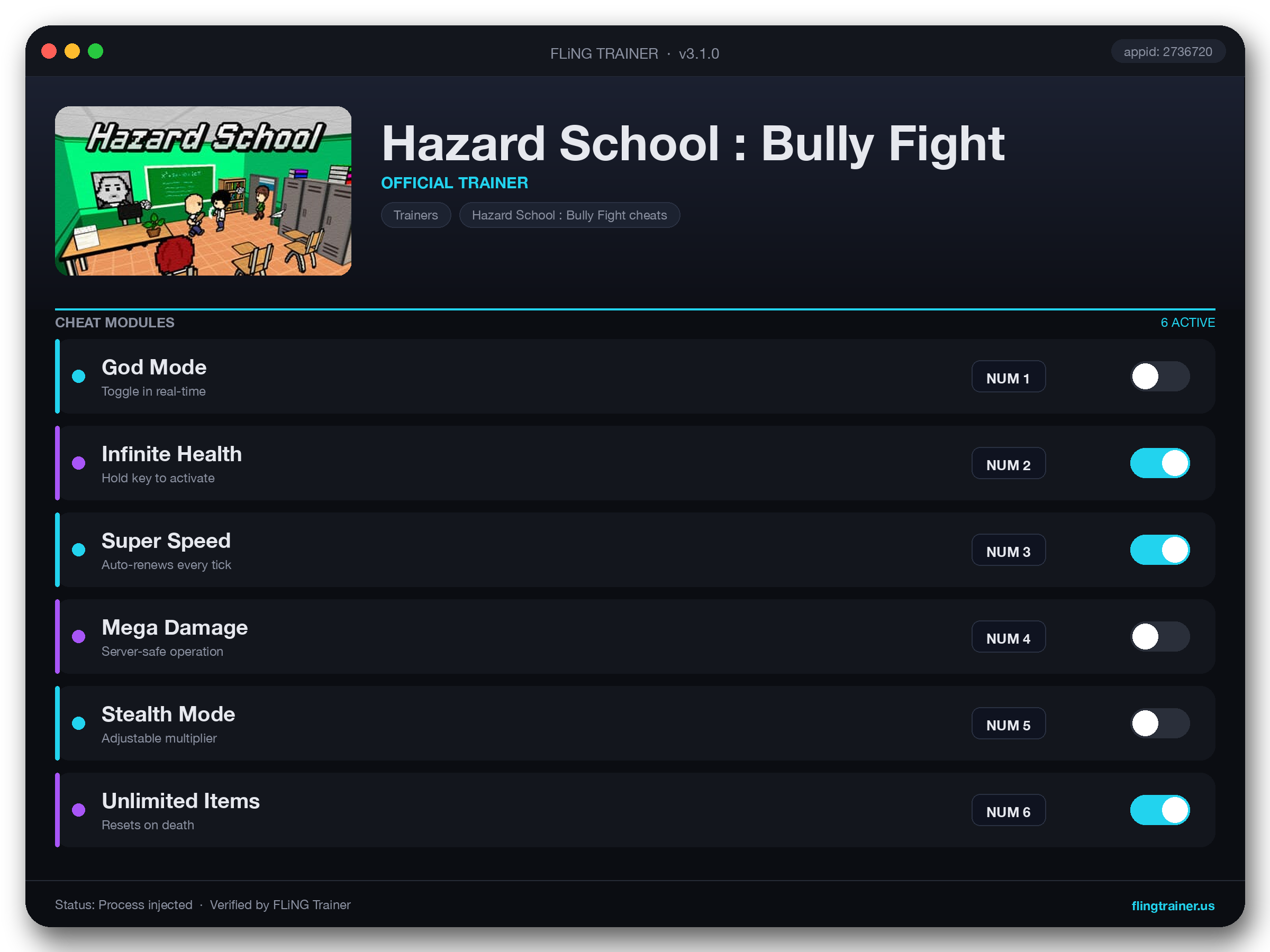 Hazard School : Bully Fight Trainer interface