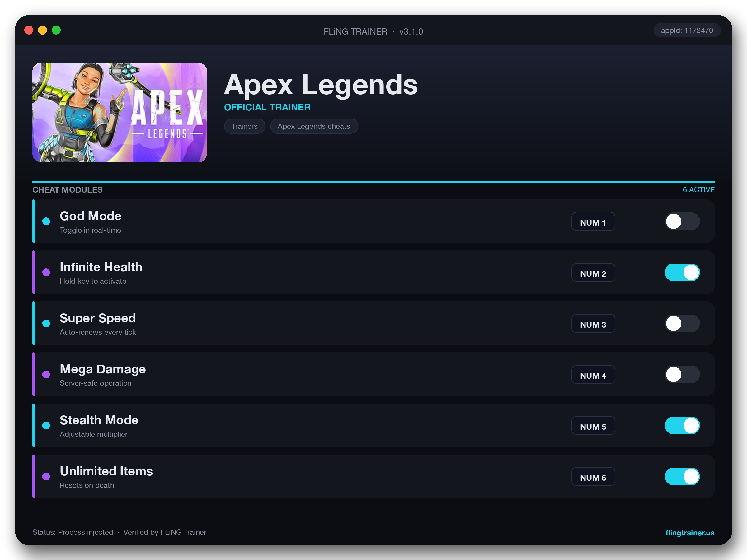 Apex Legends Trainer interface