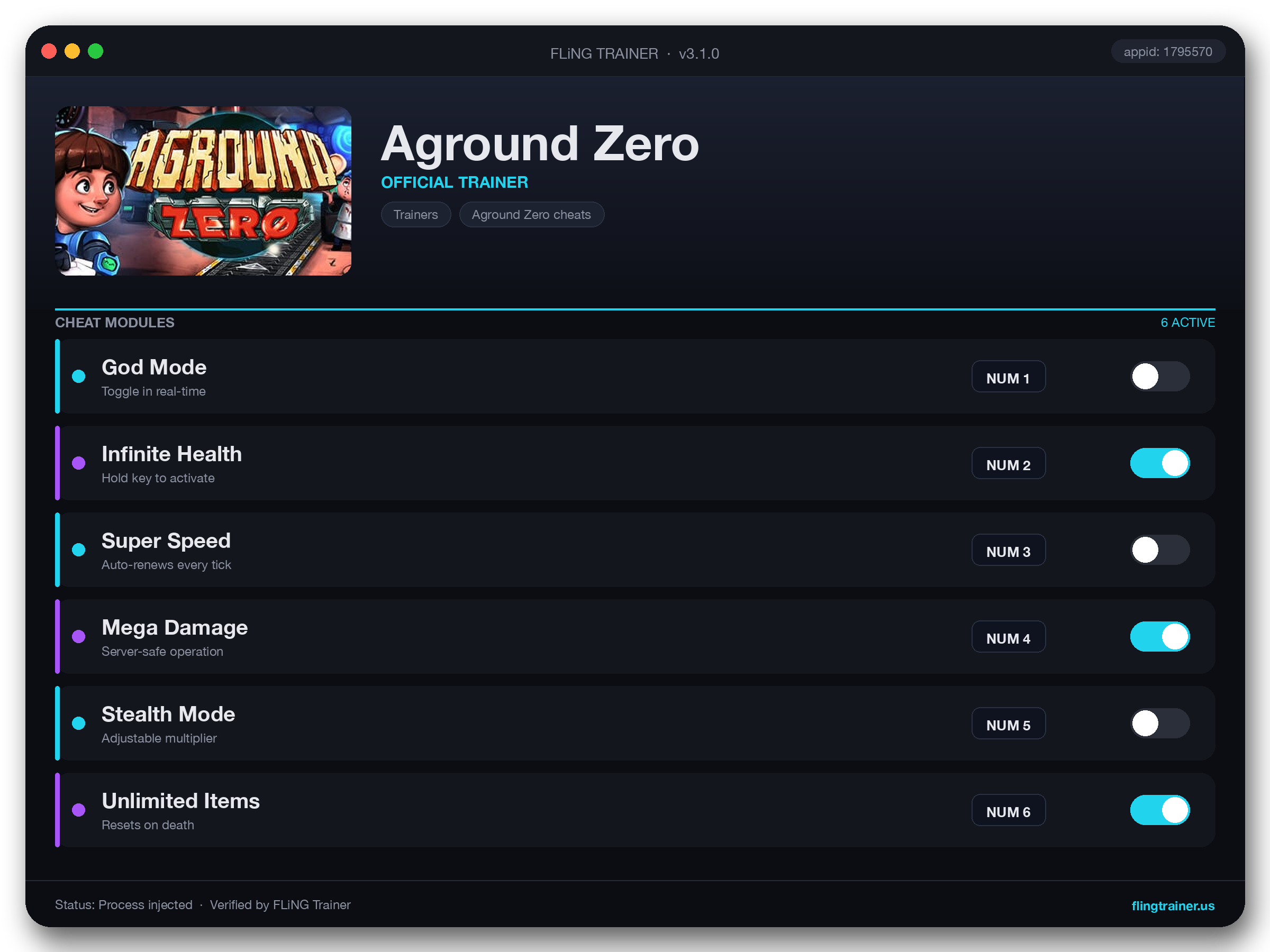 Aground Zero Trainer interface