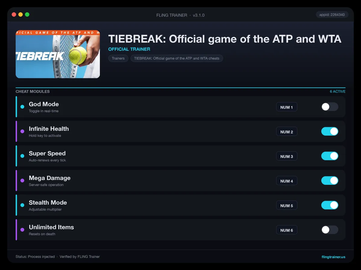 TIEBREAK: Official game of the ATP and WTA Trainer interface