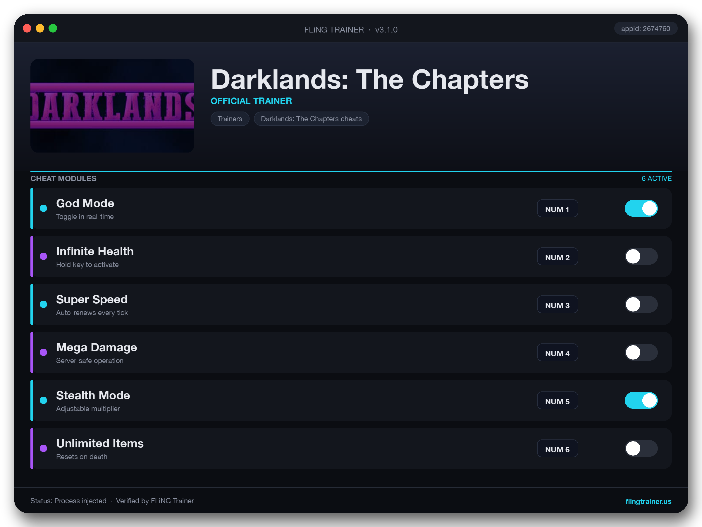 Darklands: The Chapters Trainer interface