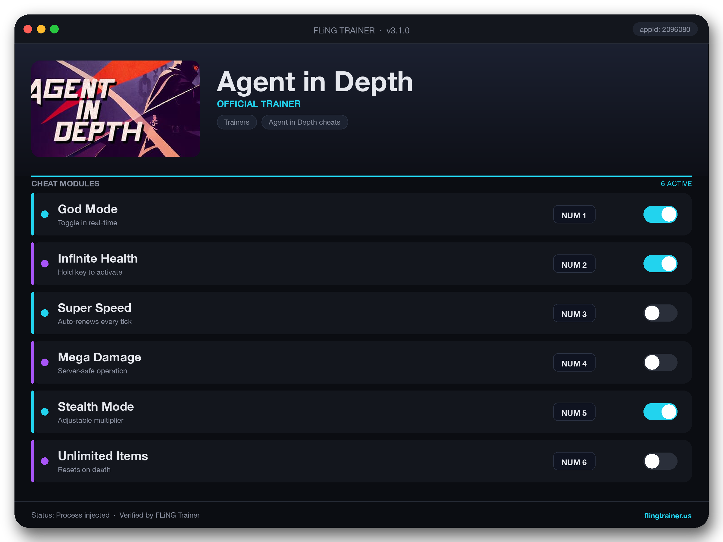 Agent in Depth Trainer interface