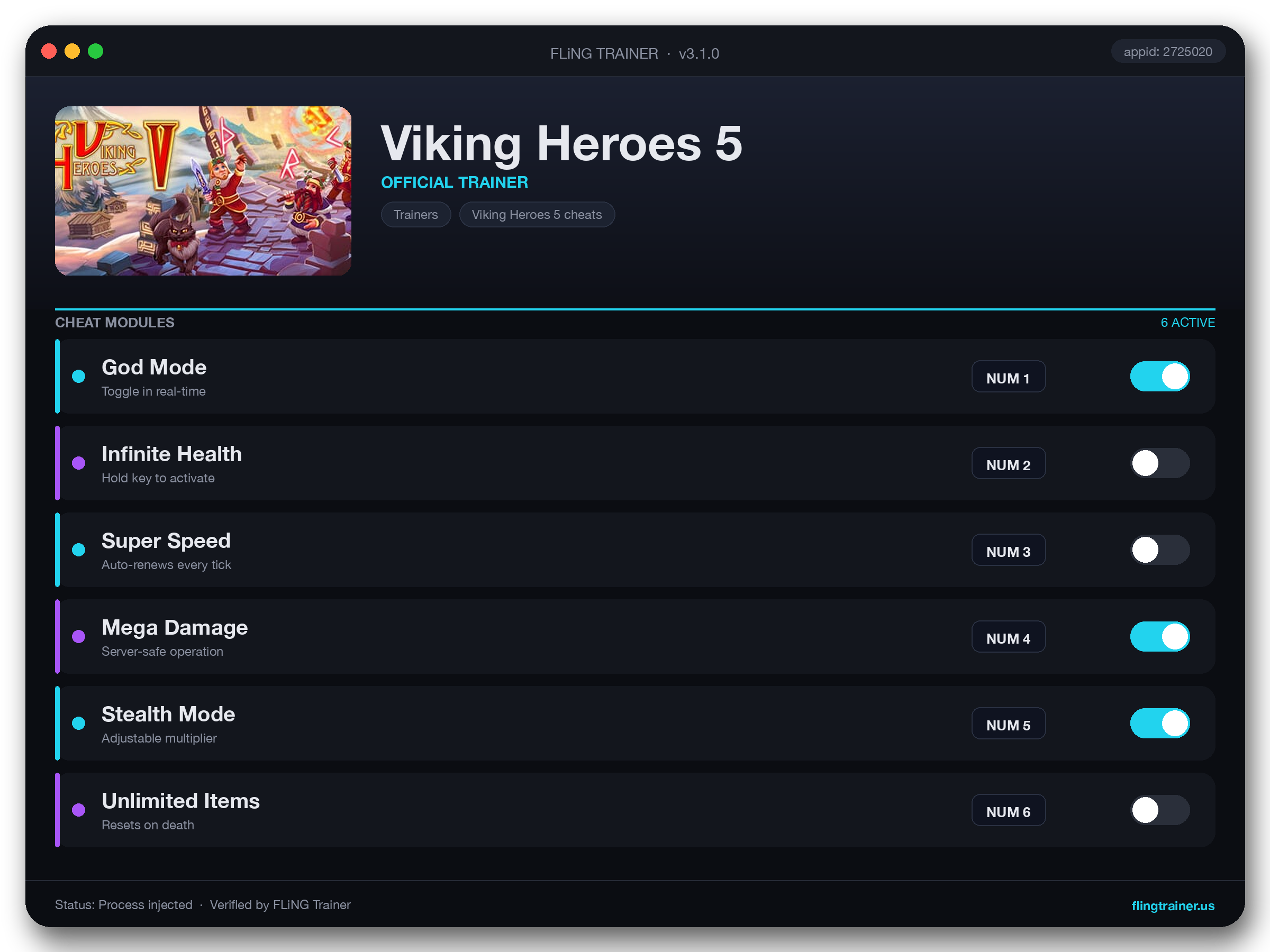 Viking Heroes 5 Trainer interface