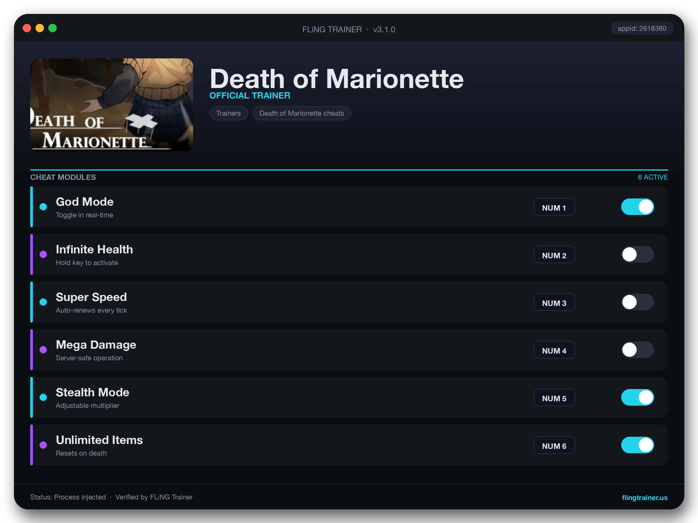 Death of Marionette Trainer interface