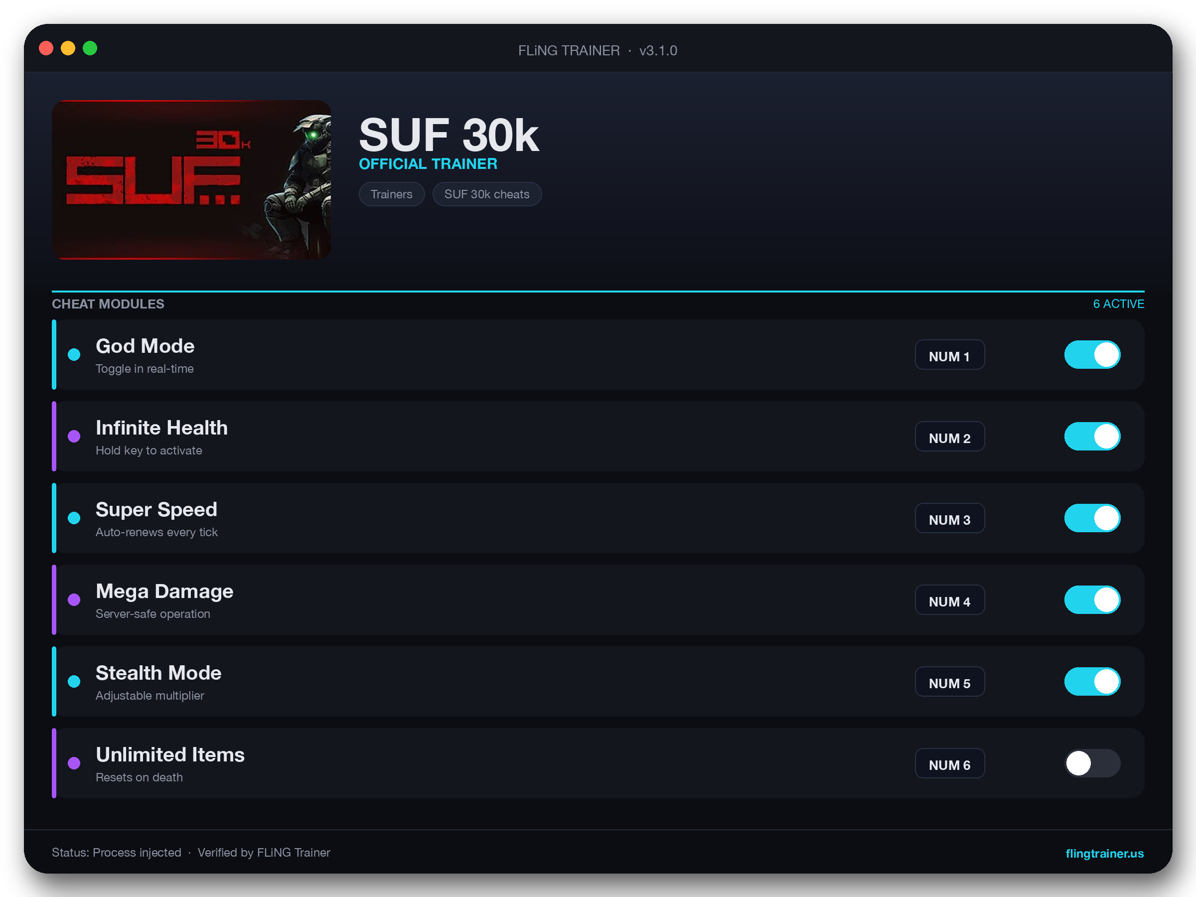 SUF 30k Trainer interface