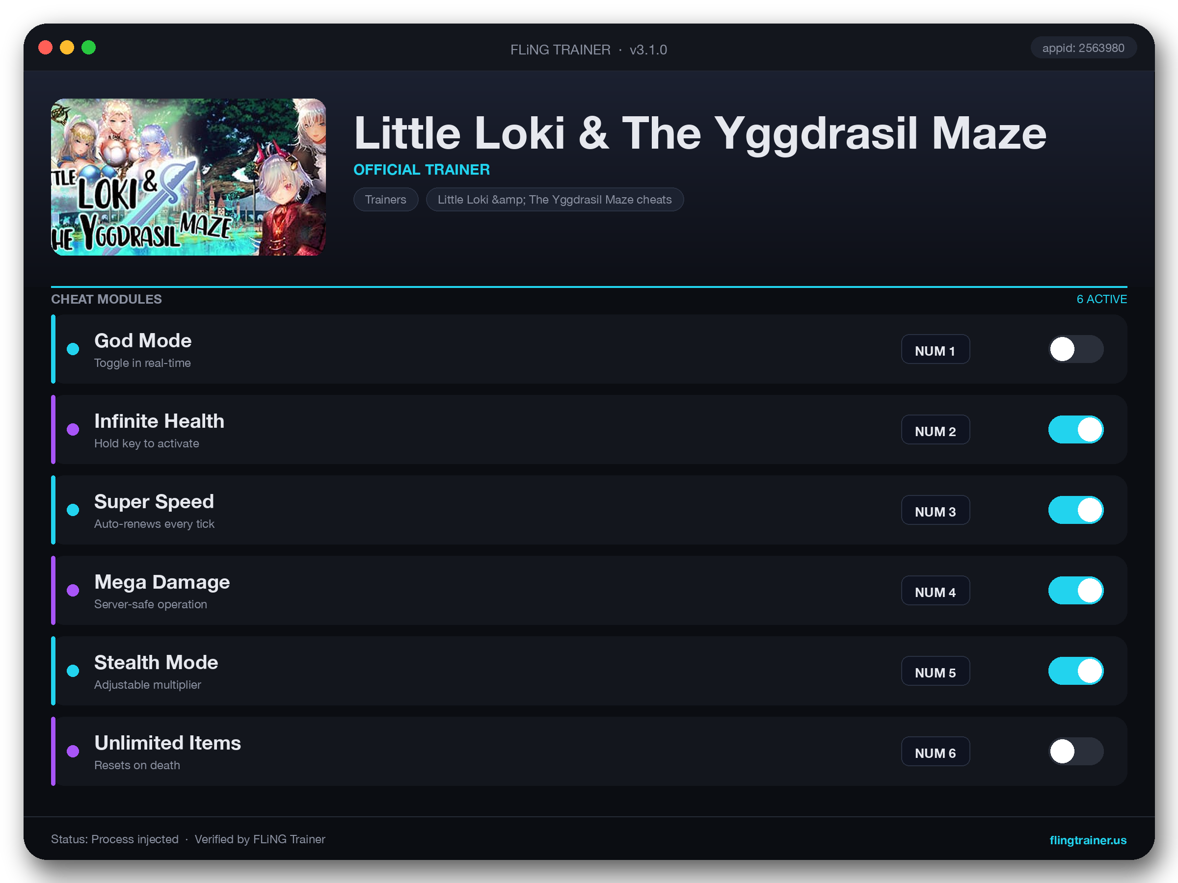 Little Loki & The Yggdrasil Maze Trainer interface