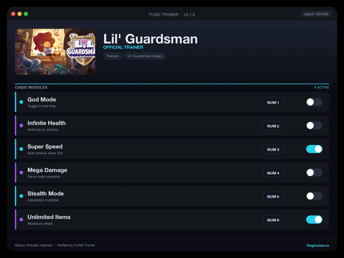 Lil' Guardsman Trainer interface