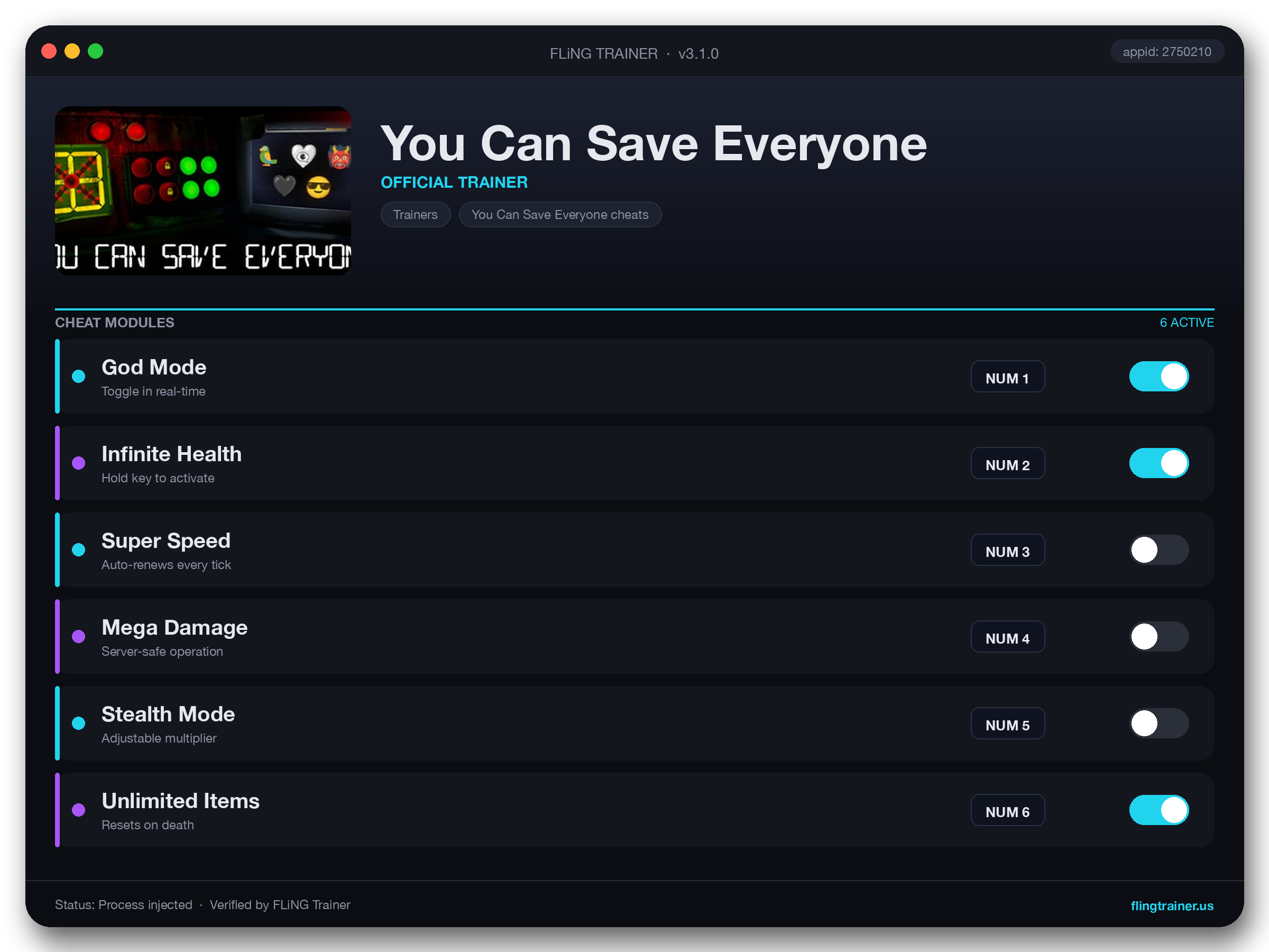 You Can Save Everyone Trainer interface