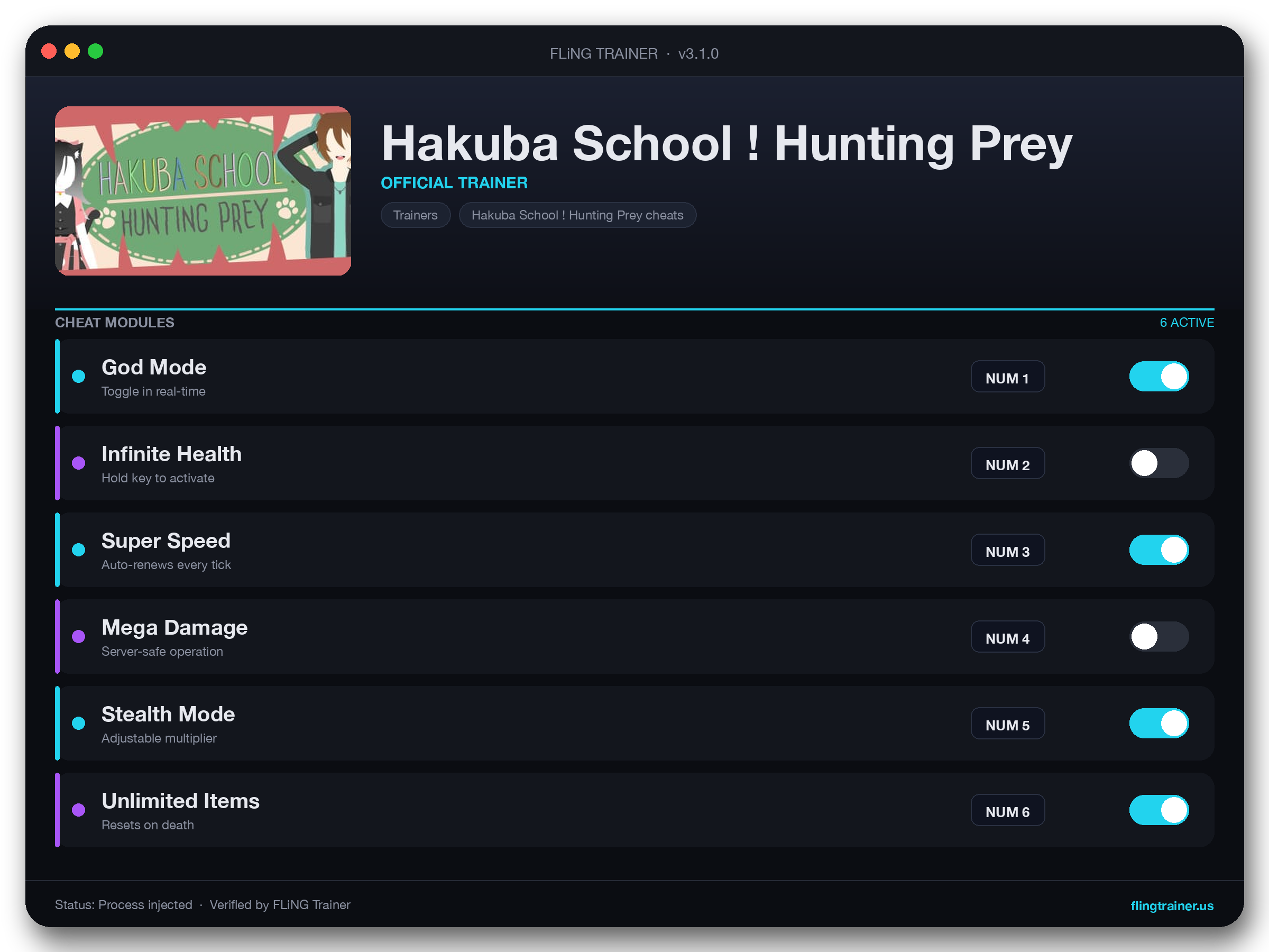 Hakuba School ! Hunting Prey Trainer interface