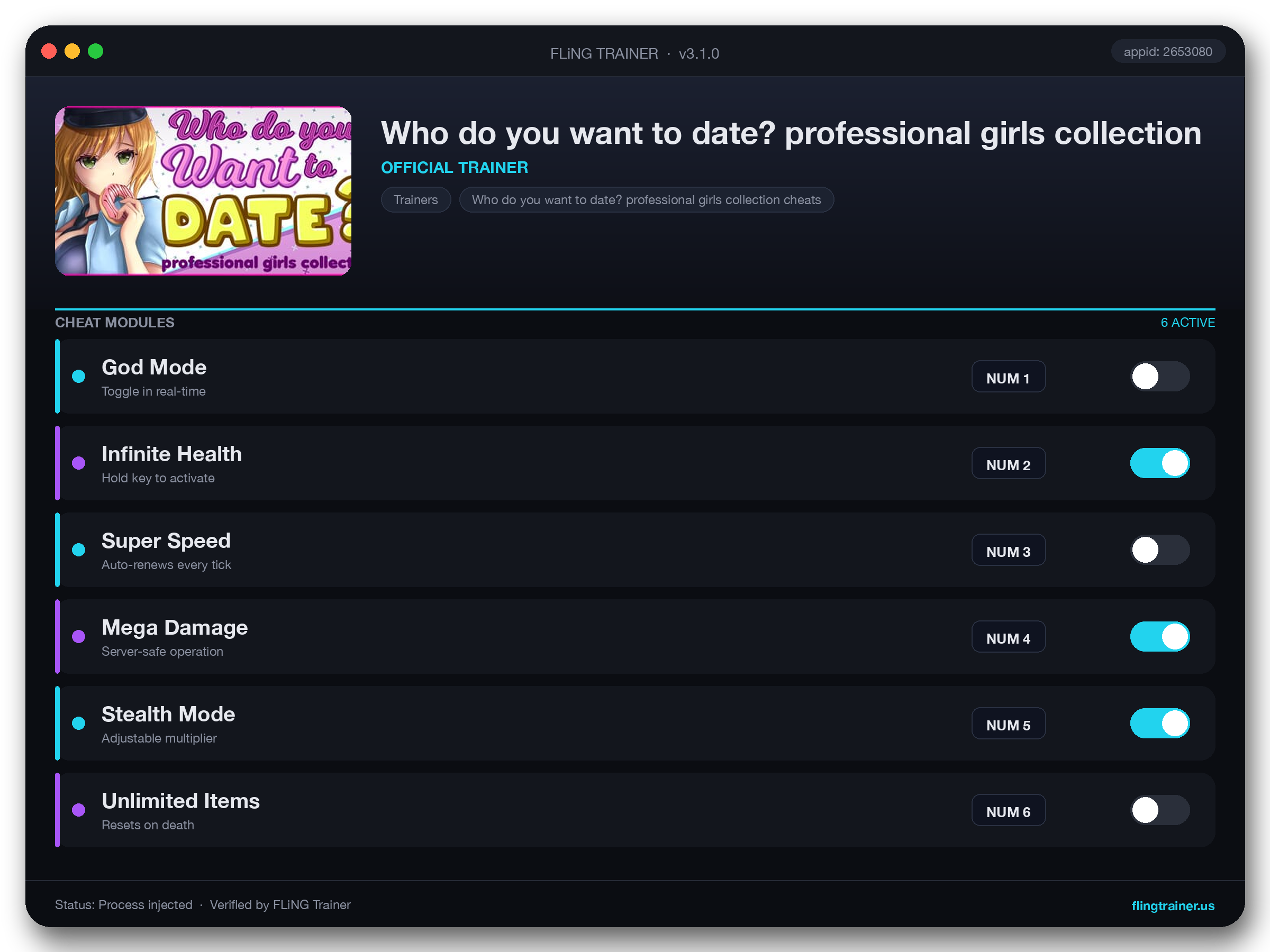 Who do you want to date? professional girls сollection Trainer interface