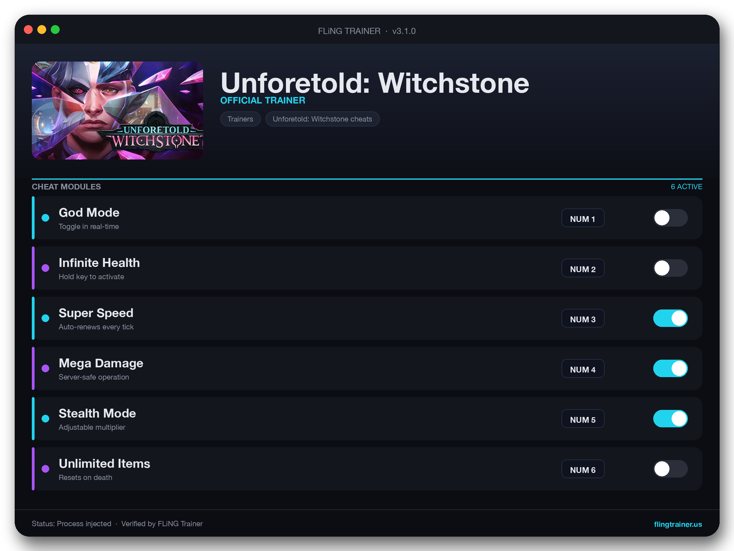 Unforetold: Witchstone Trainer interface