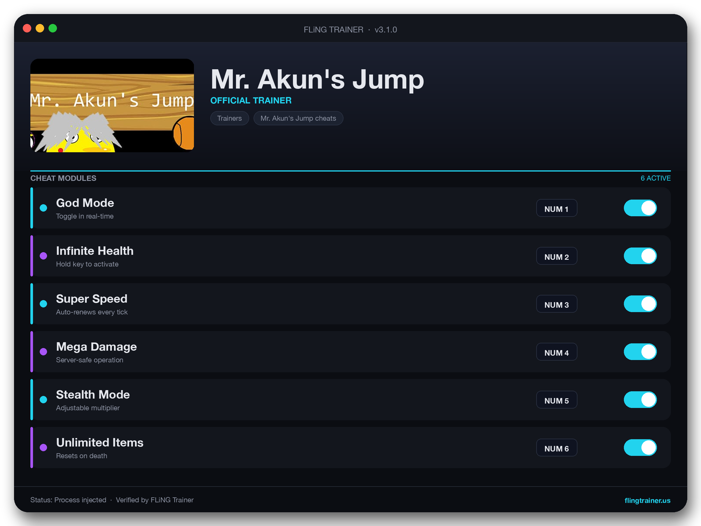 Mr. Akun's Jump Trainer interface