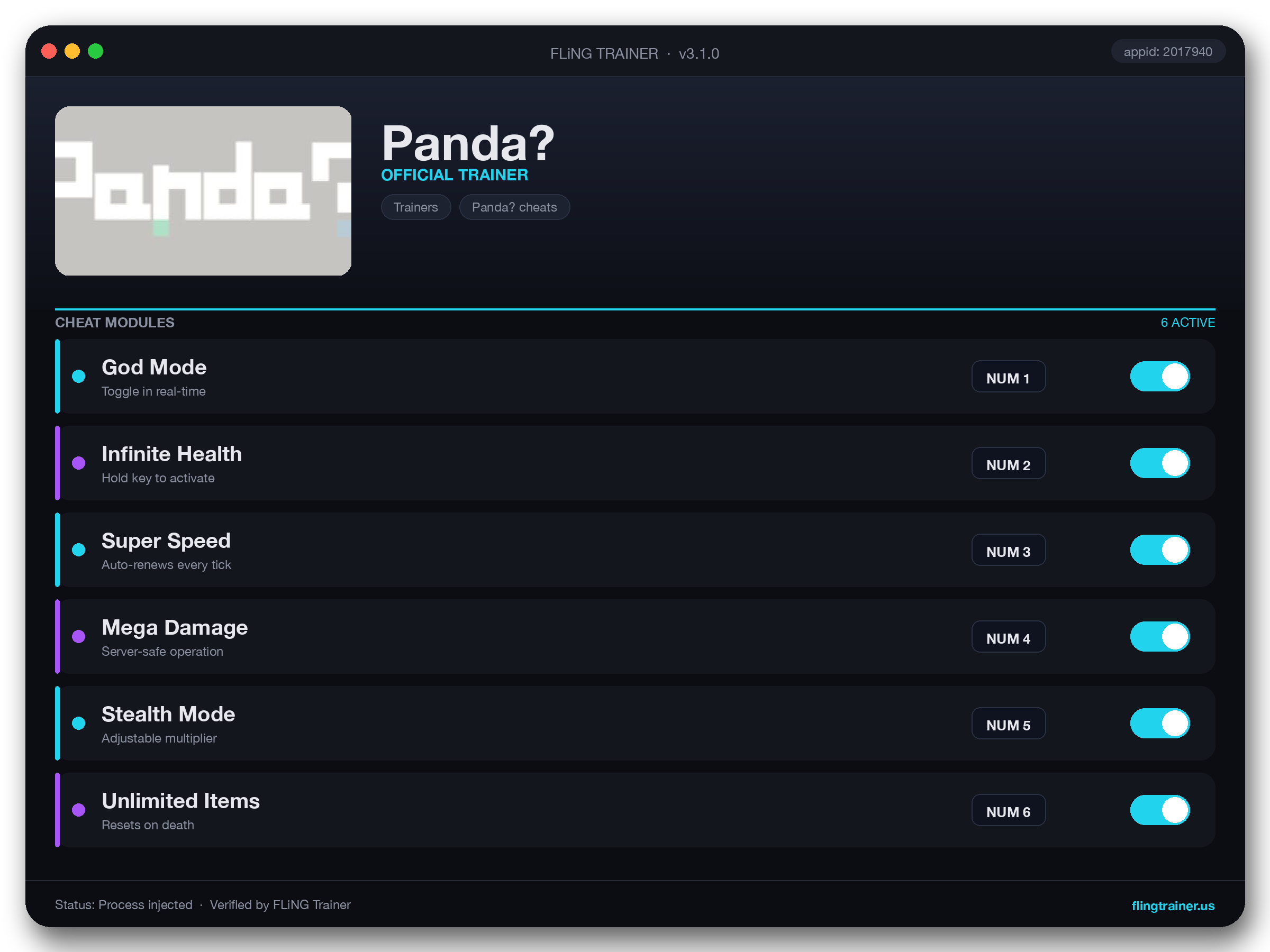 Panda? Trainer interface