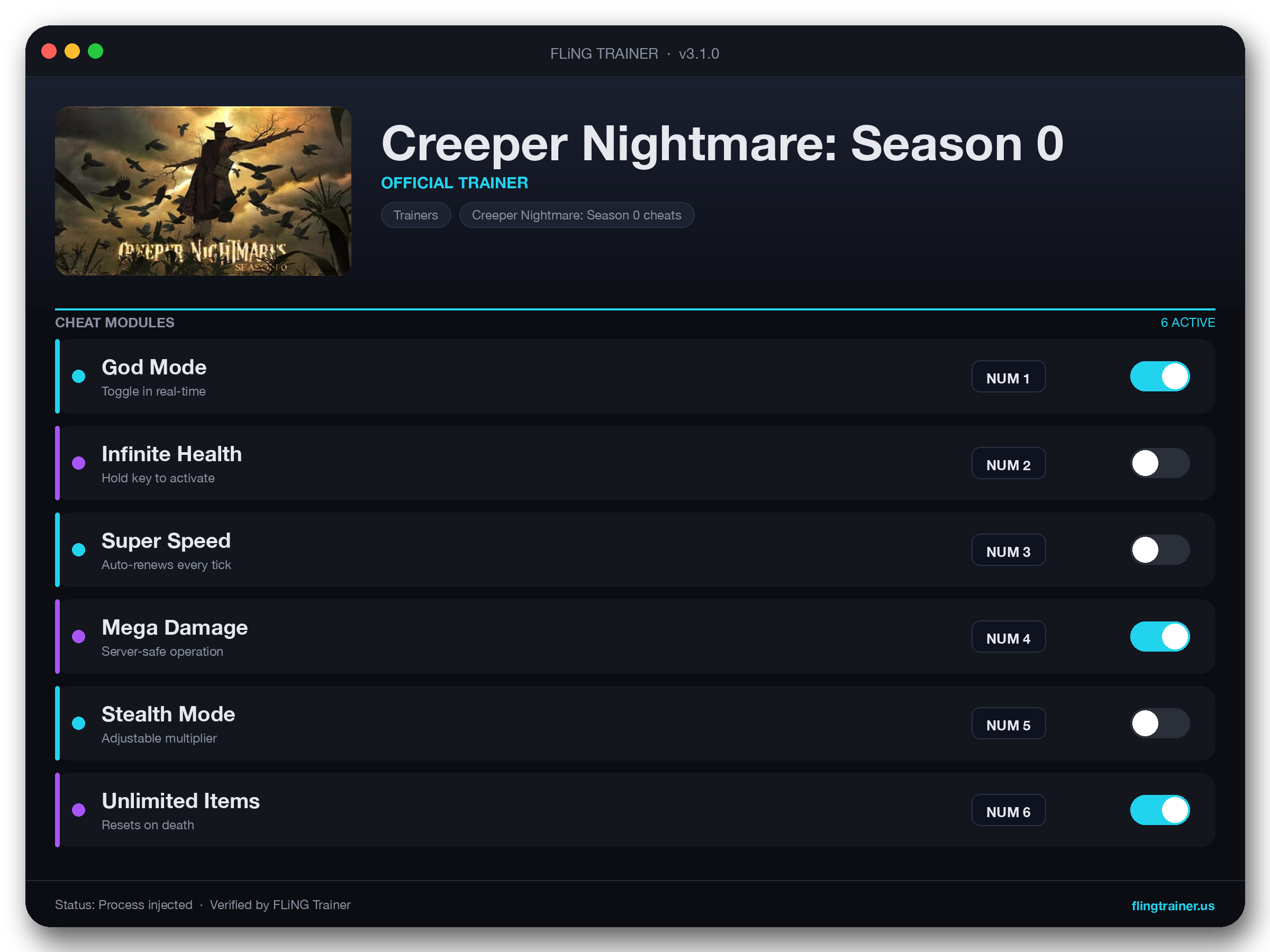 Creeper Nightmare: Season 0 Trainer interface