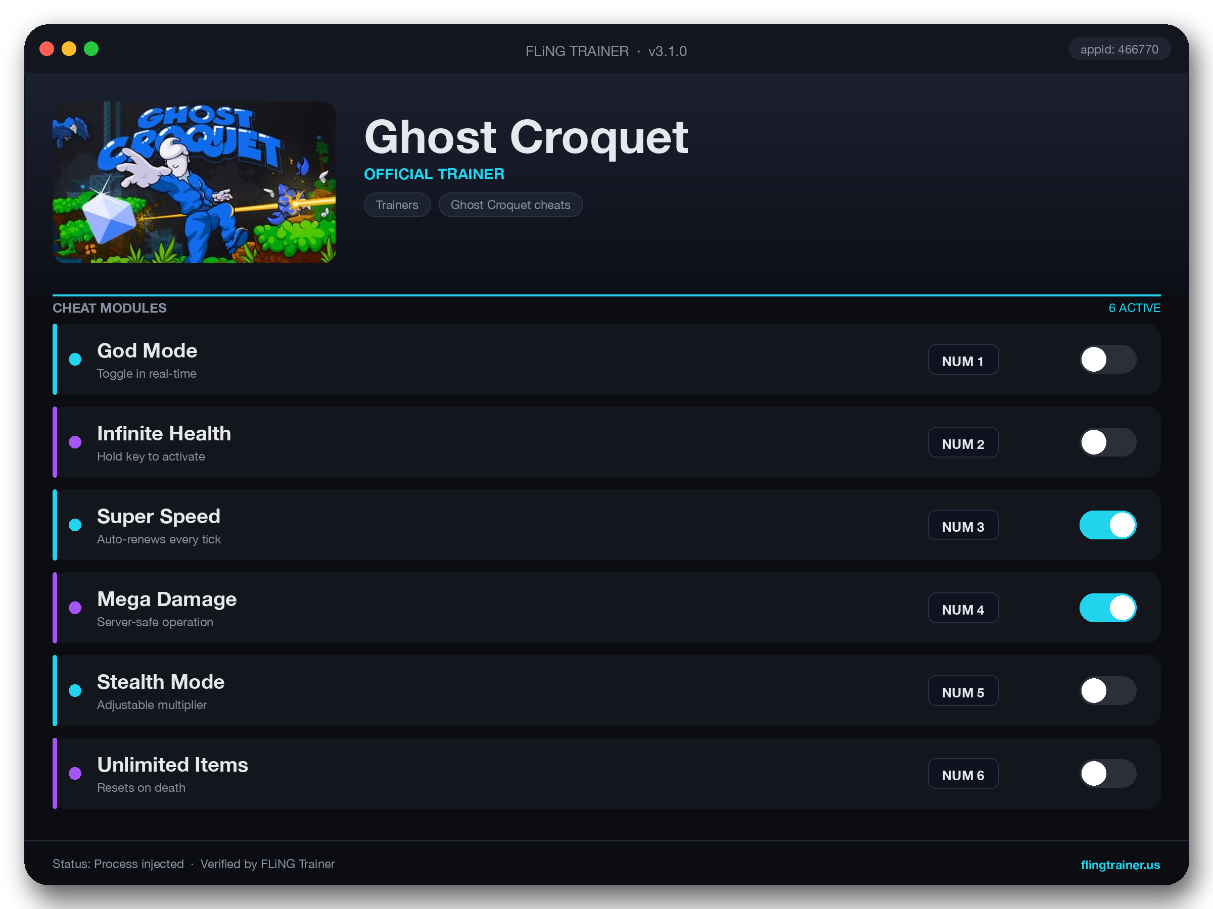 Ghost Croquet Trainer interface