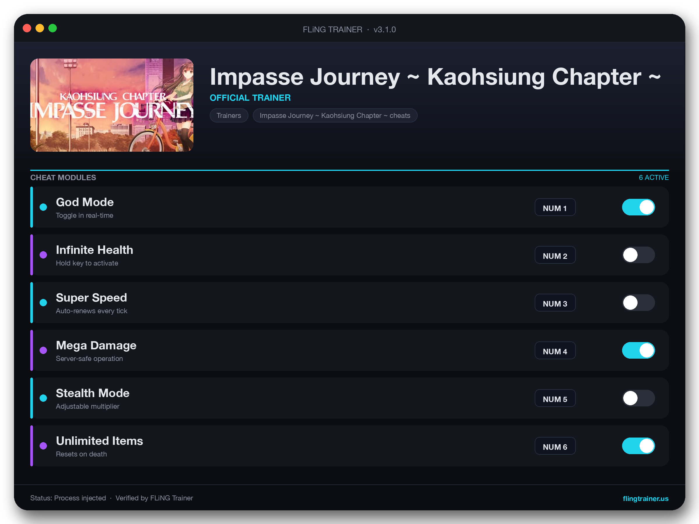 Impasse Journey ~ Kaohsiung Chapter ~ Trainer interface