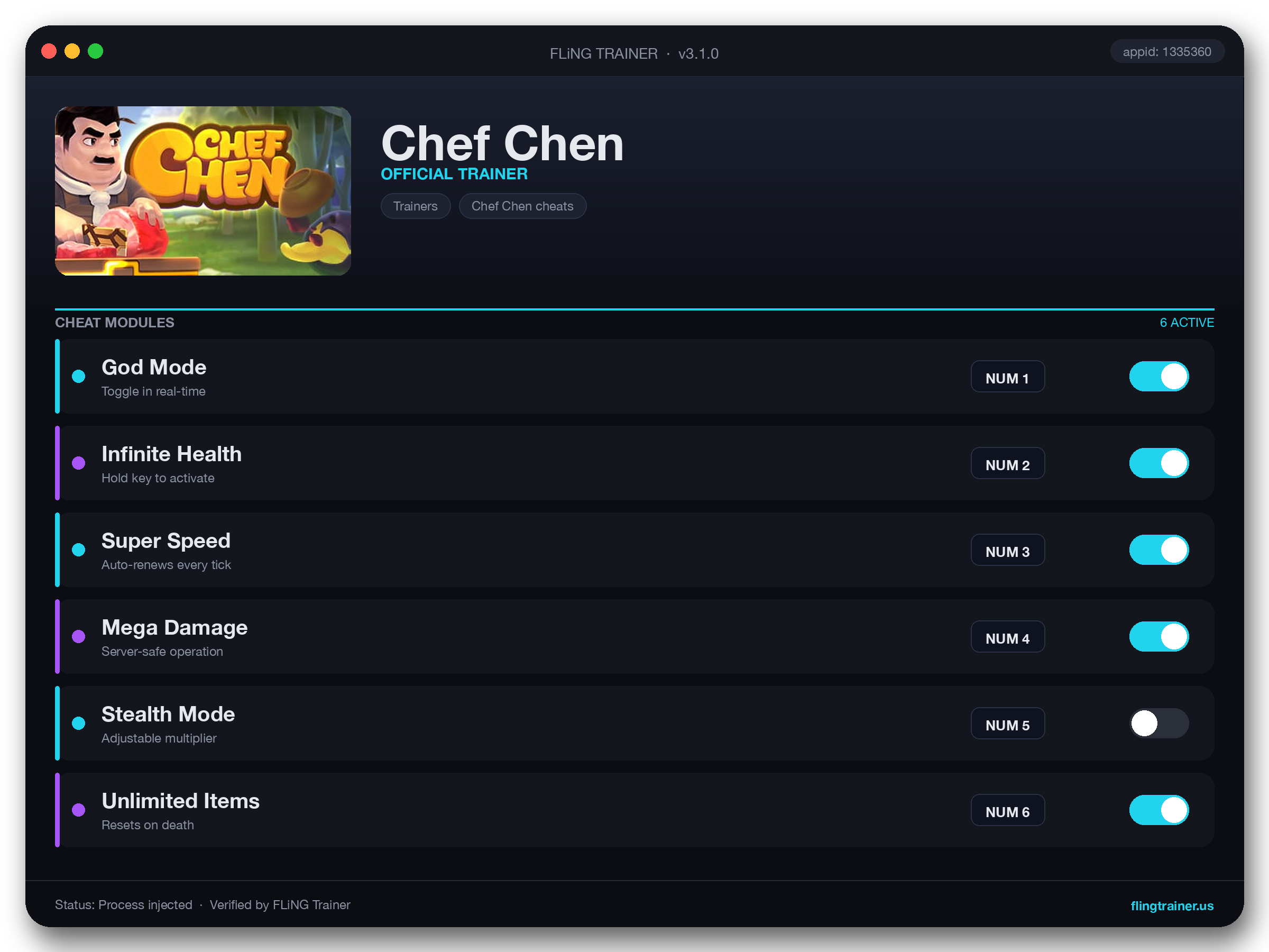 Chef Chen Trainer interface