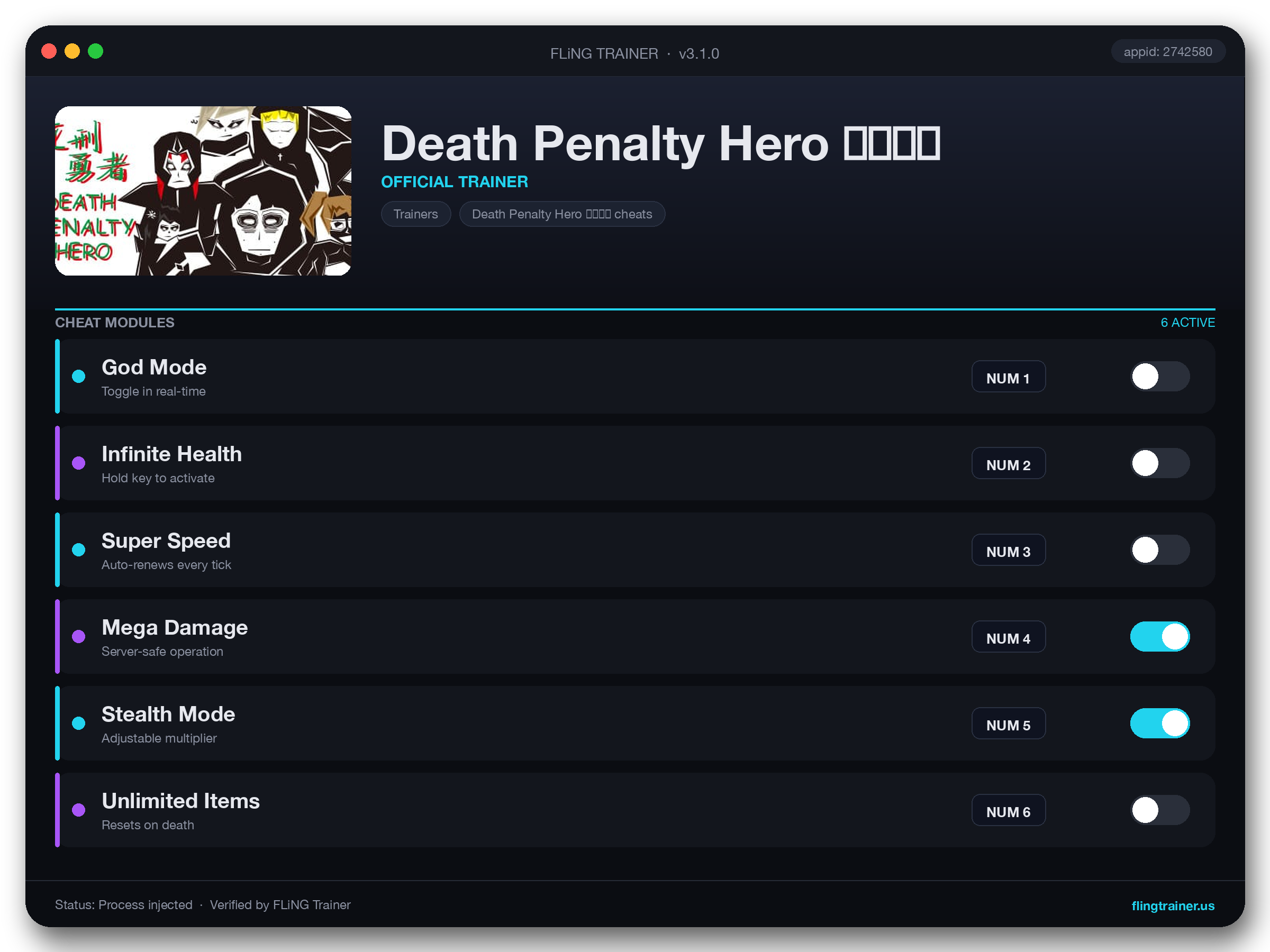 Death Penalty Hero 死刑勇者 Trainer interface