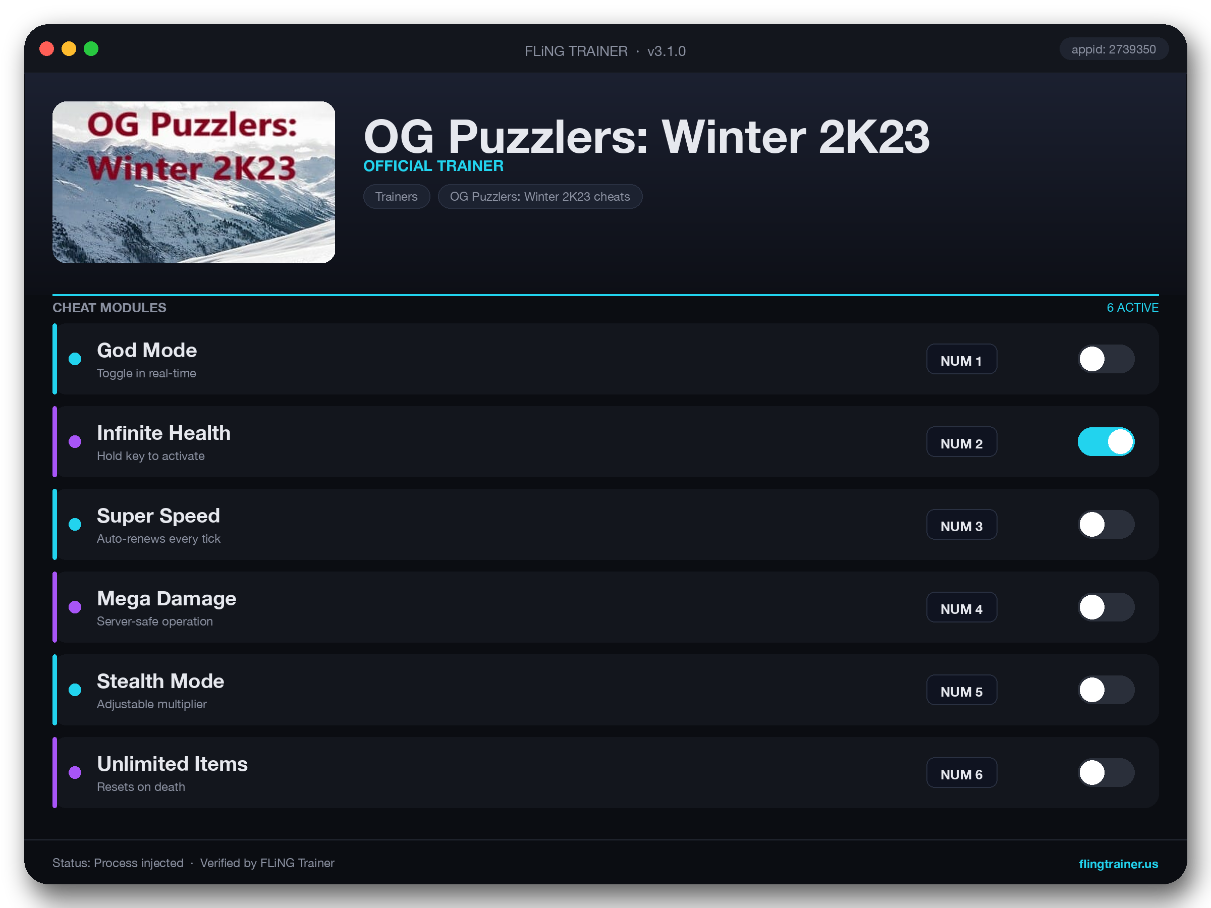 OG Puzzlers: Winter 2K23 Trainer interface