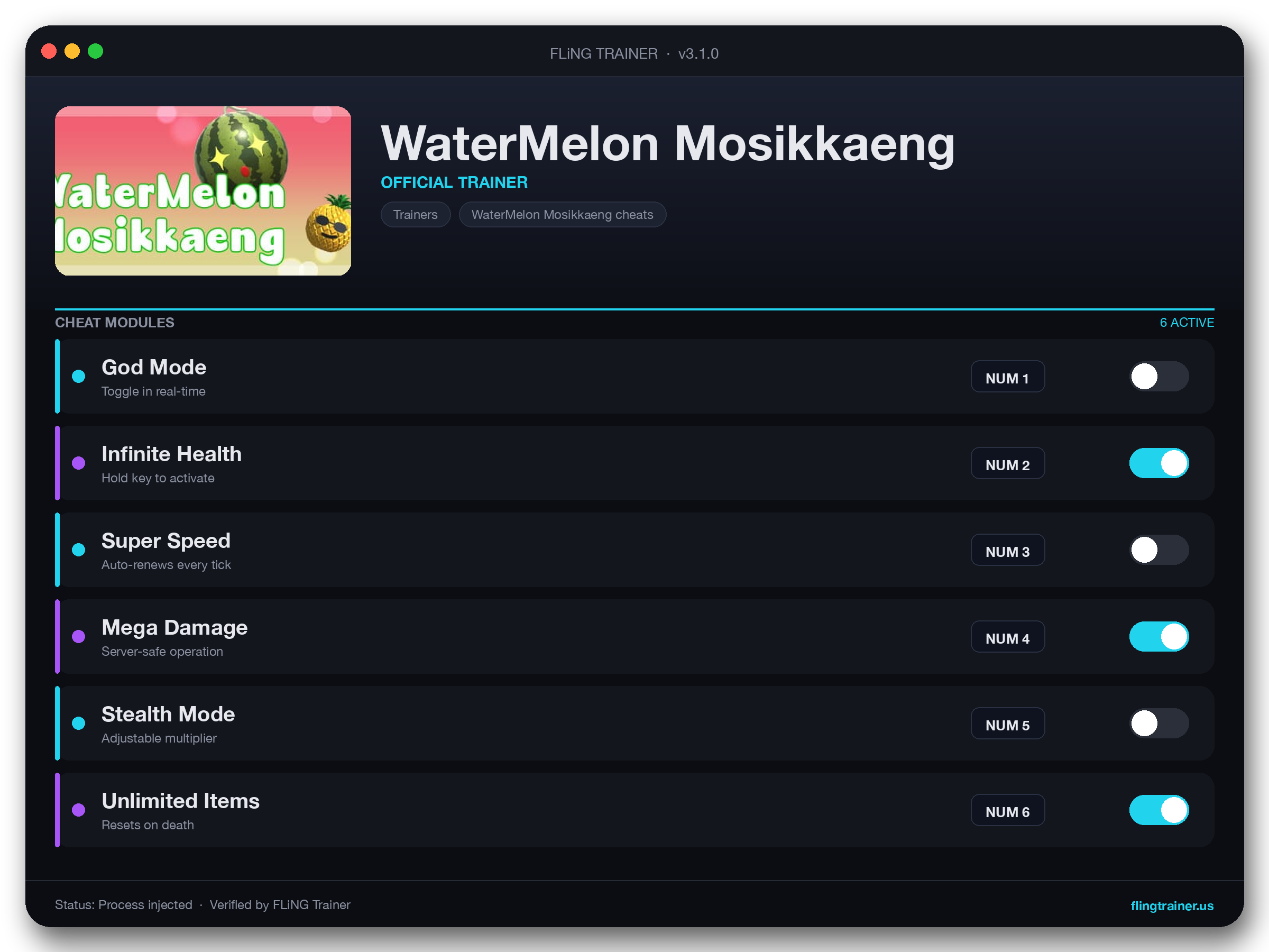 WaterMelon Mosikkaeng Trainer interface