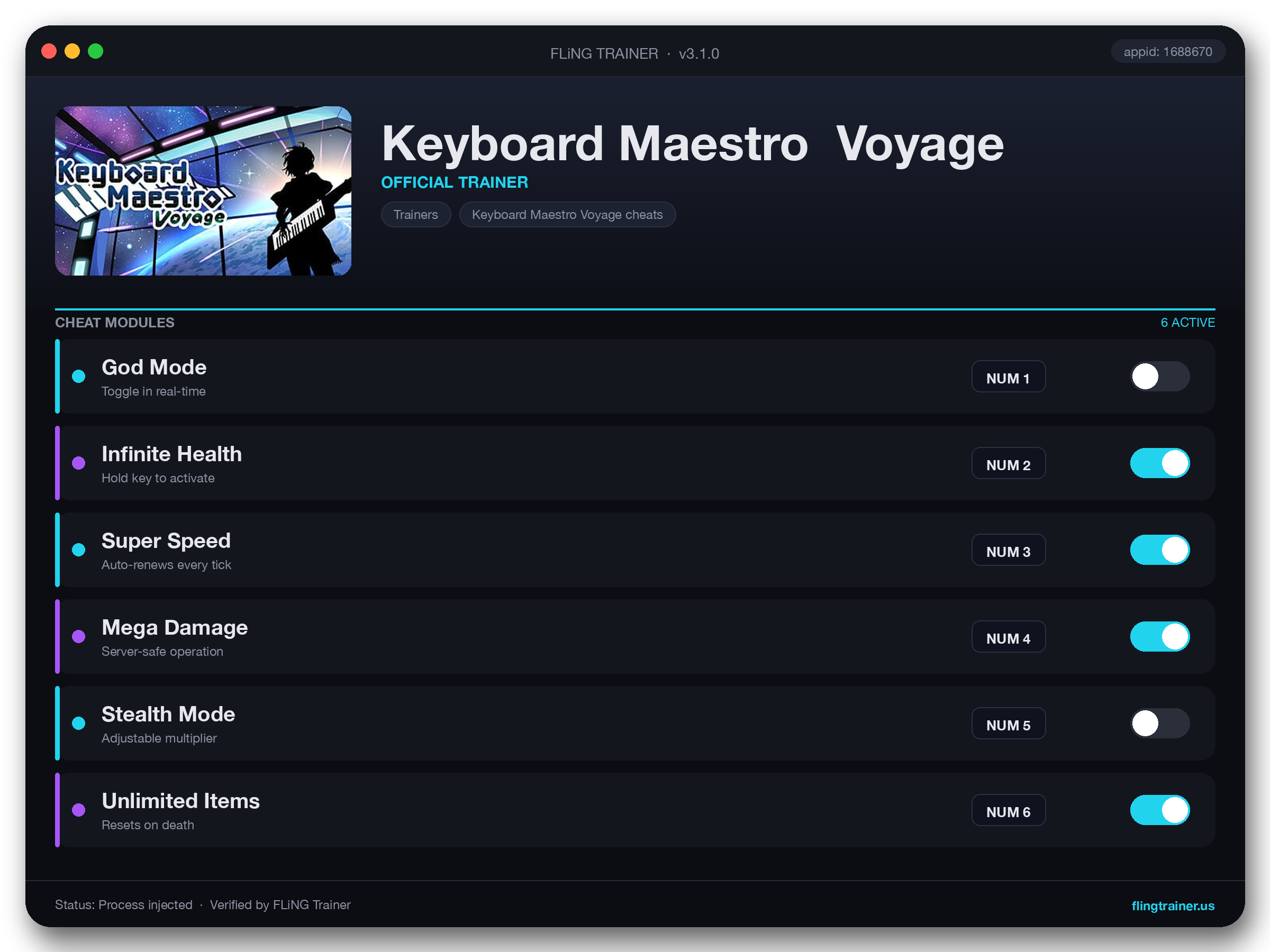 Keyboard Maestro  Voyage Trainer interface