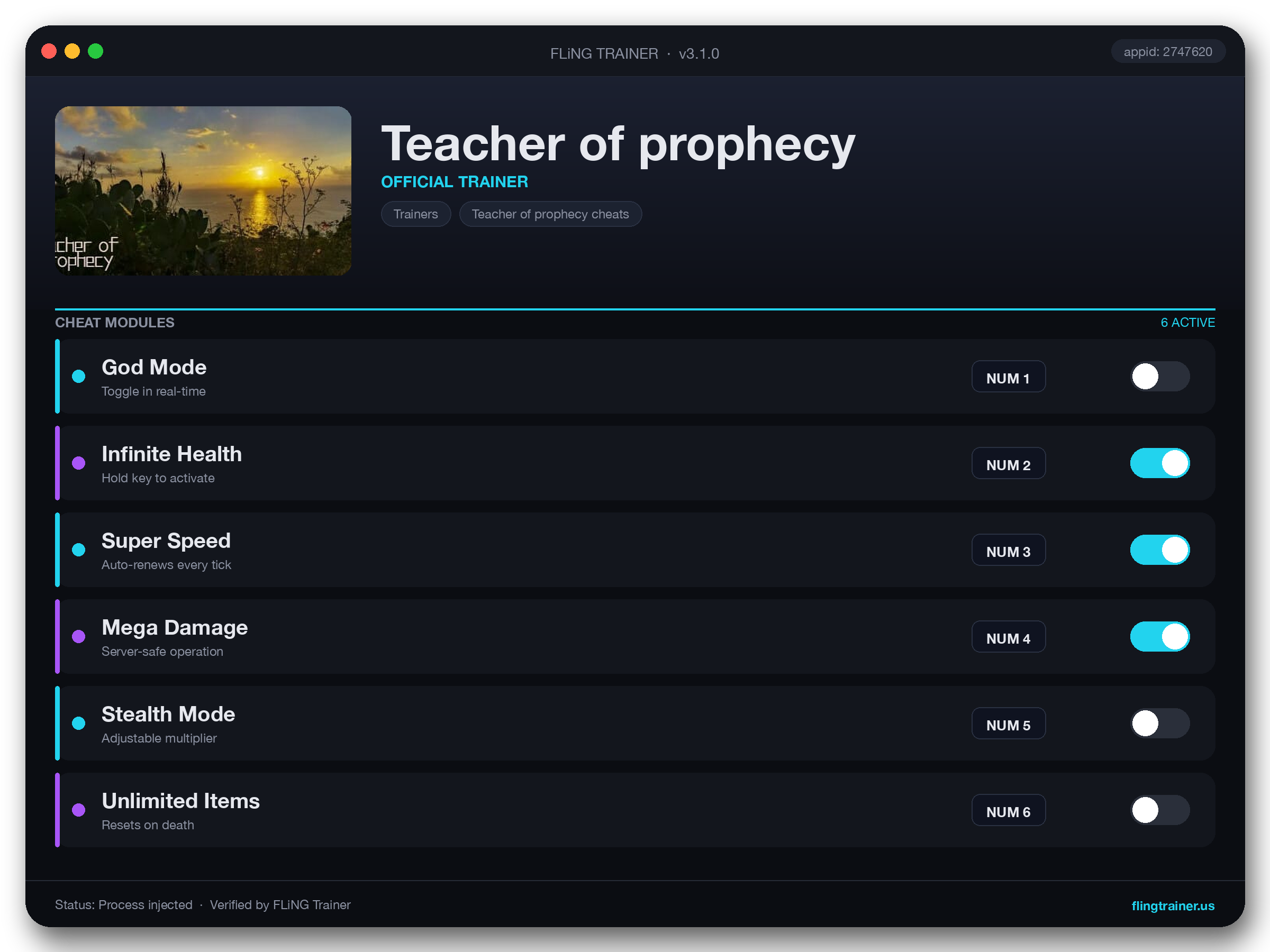 Teacher of prophecy Trainer interface