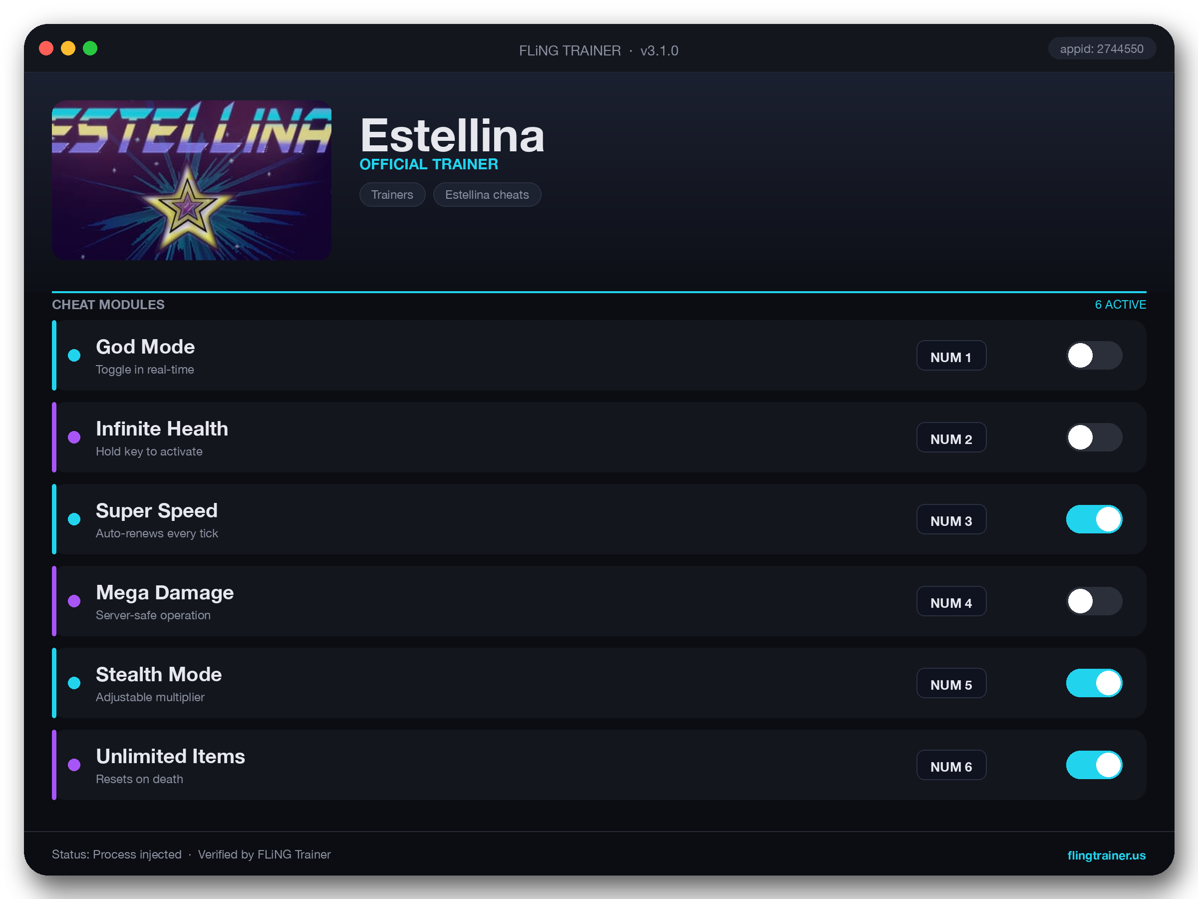 Estellina Trainer interface
