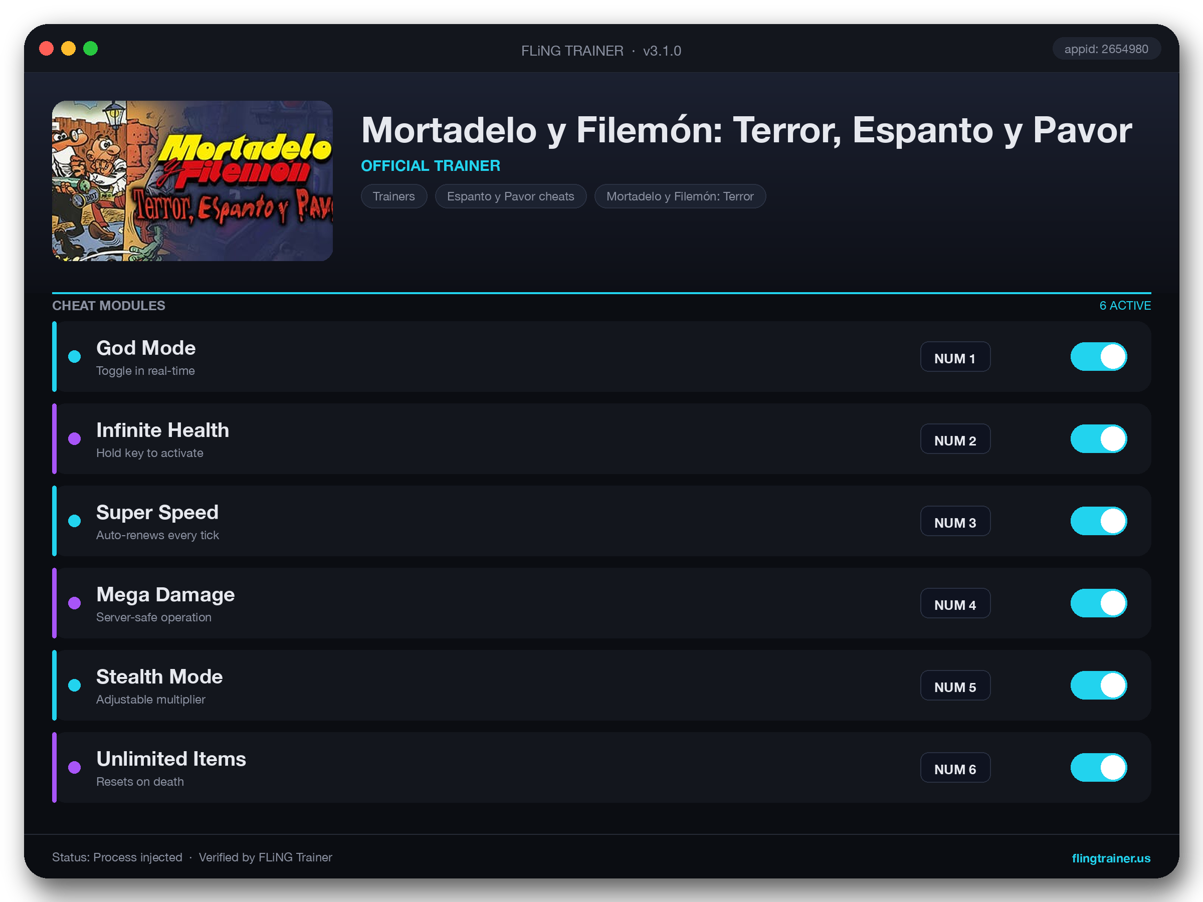 Mortadelo y Filemón: Terror, Espanto y Pavor Trainer interface