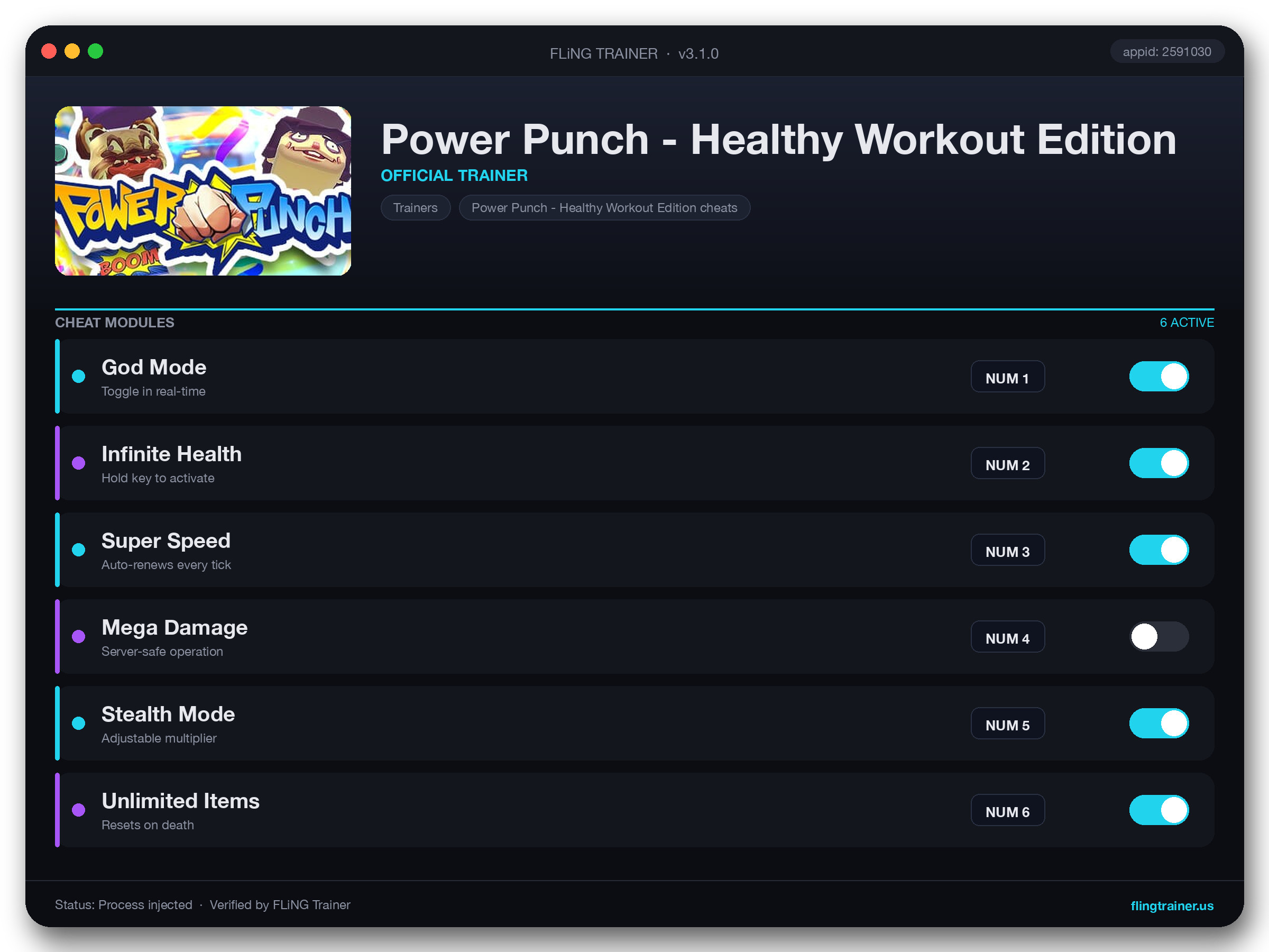 Power Punch - Healthy Workout Edition Trainer interface