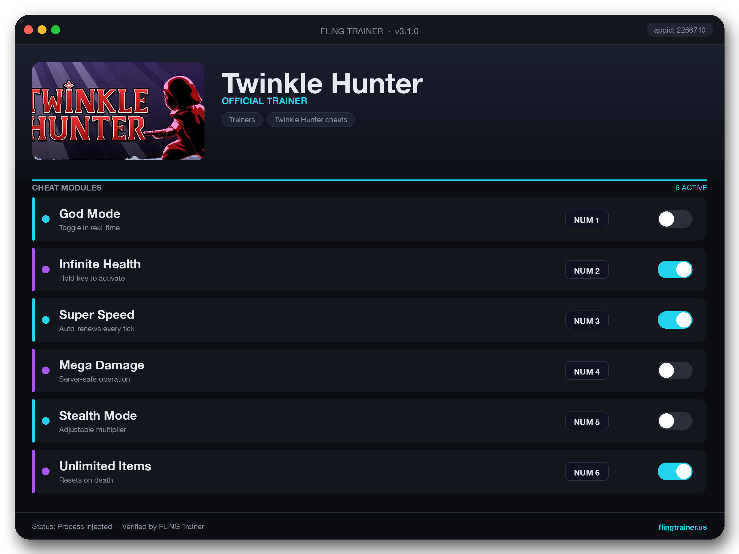 Twinkle Hunter Trainer interface