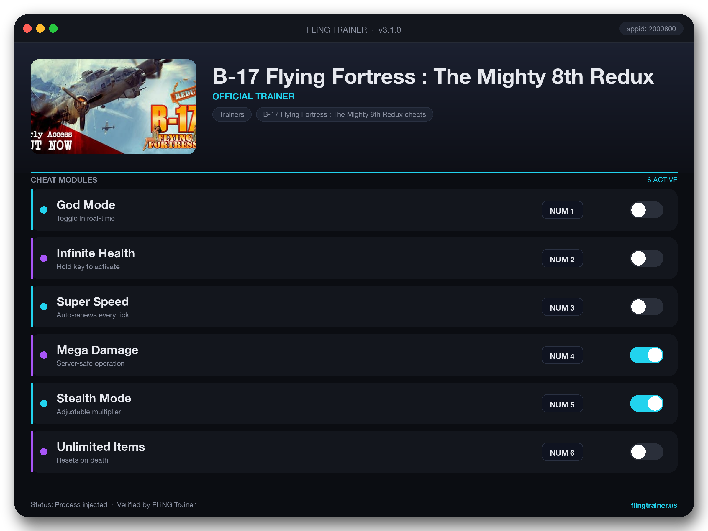 B-17 Flying Fortress : The Mighty 8th Redux Trainer interface