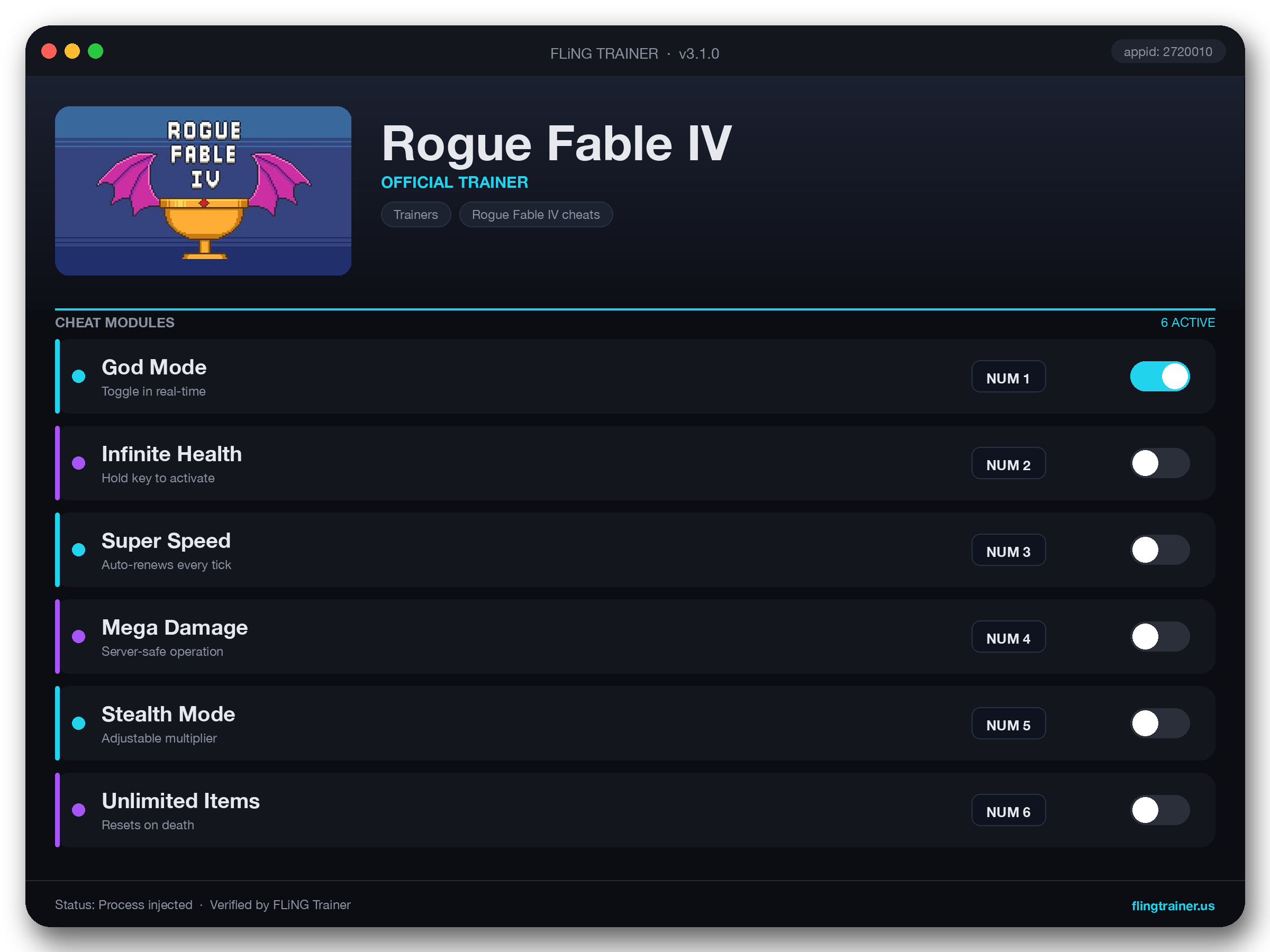 Rogue Fable IV Trainer interface