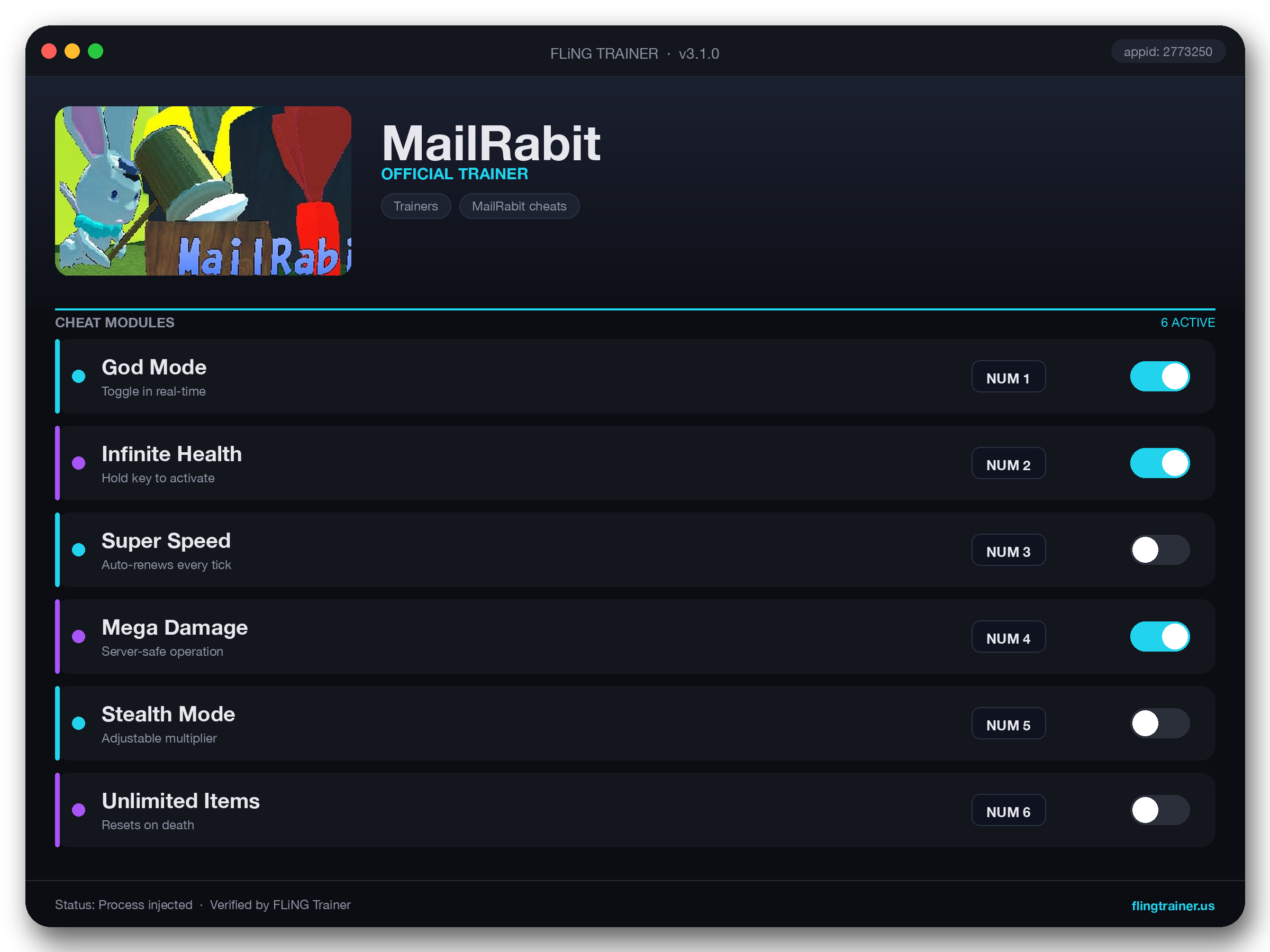 MailRabit Trainer interface