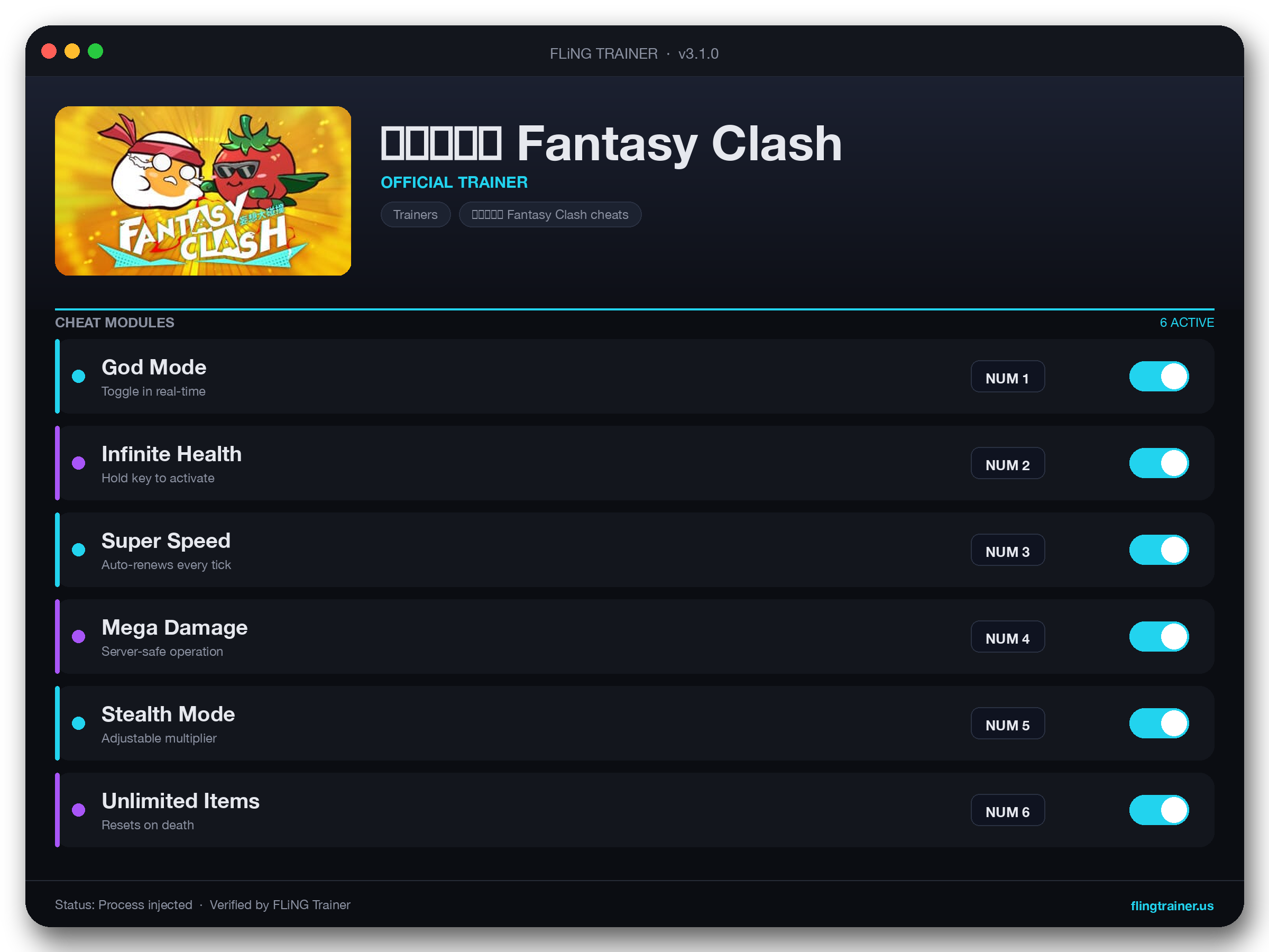 妄想大碰撞 Fantasy Clash Trainer interface