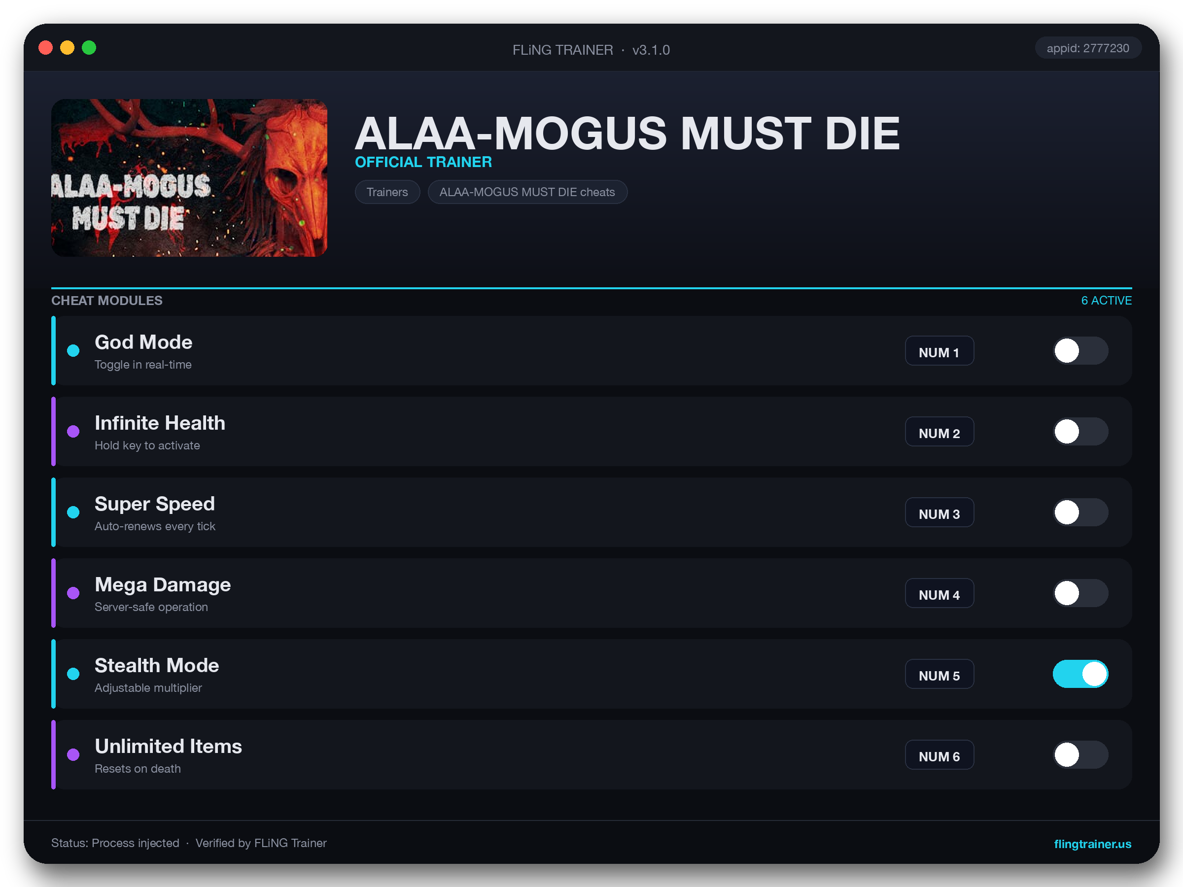 ALAA-MOGUS MUST DIE Trainer interface