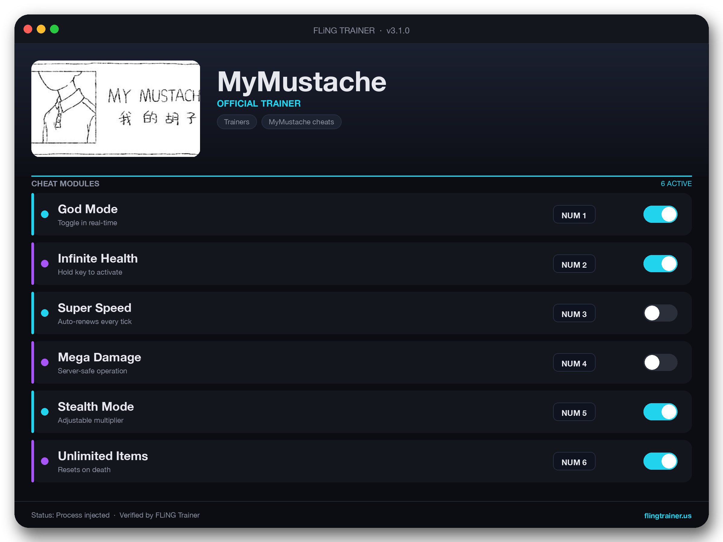MyMustache Trainer interface