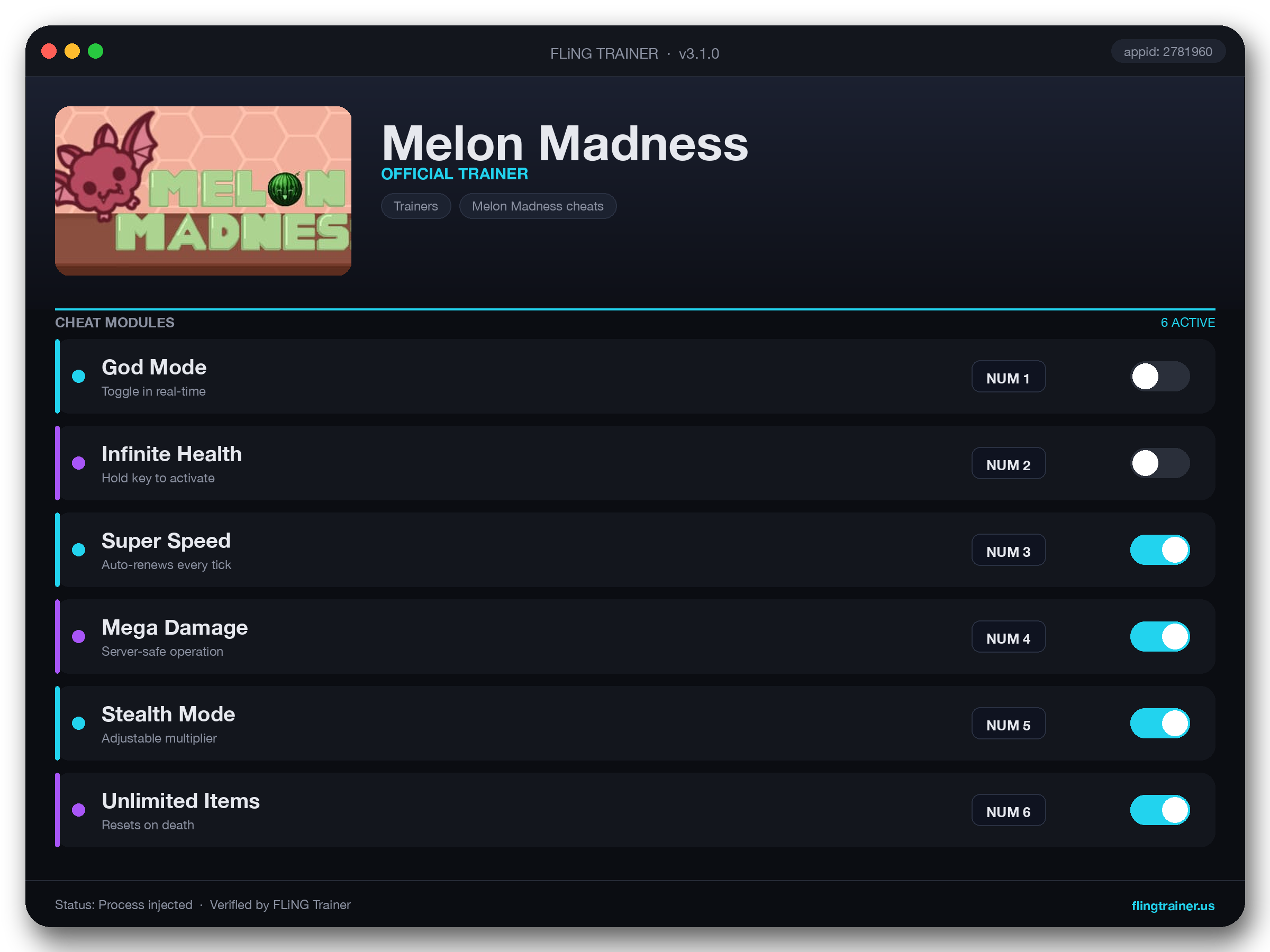 Melon Madness Trainer interface