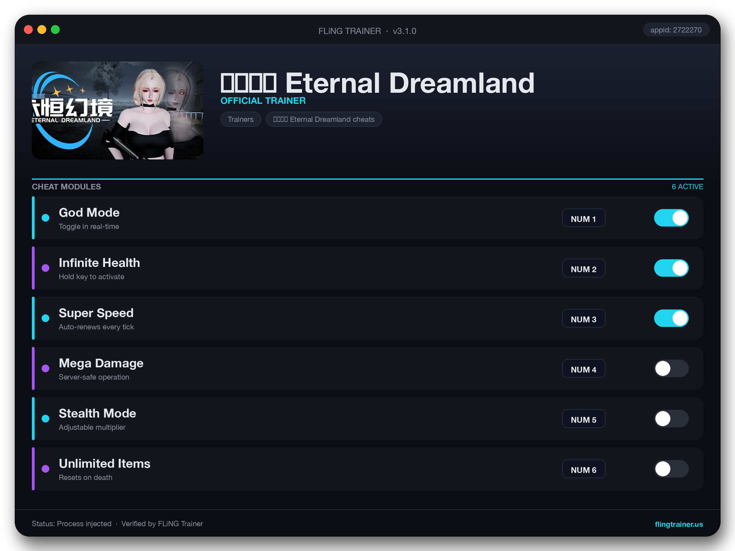 永恒幻境 Eternal Dreamland Trainer interface