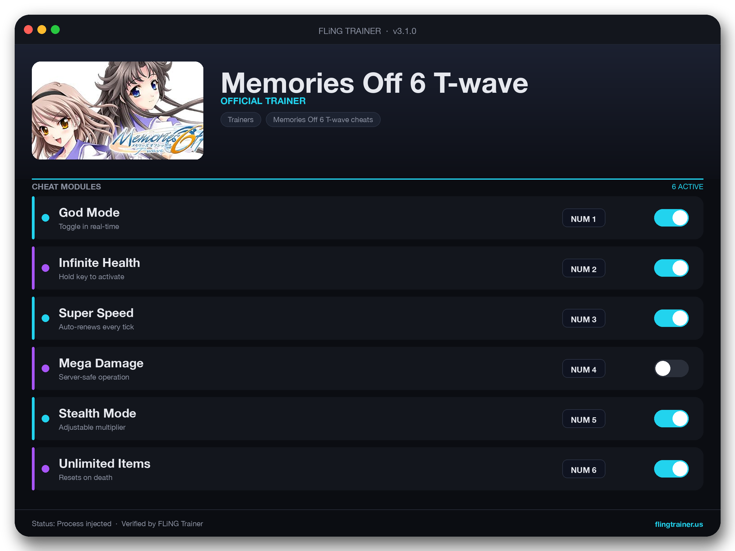 Memories Off 6 T-wave Trainer interface