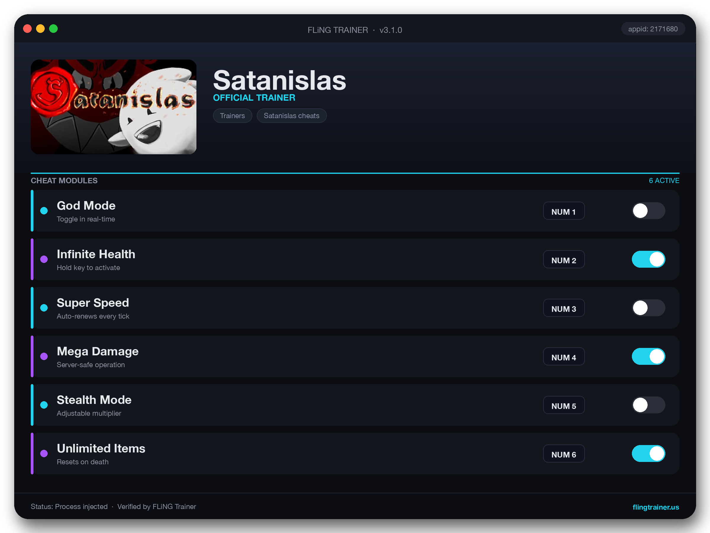 Satanislas Trainer interface