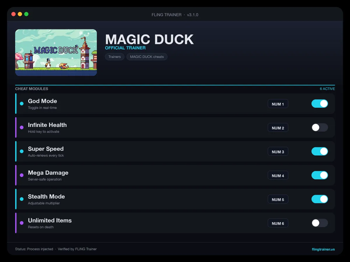 MAGIC DUCK Trainer interface