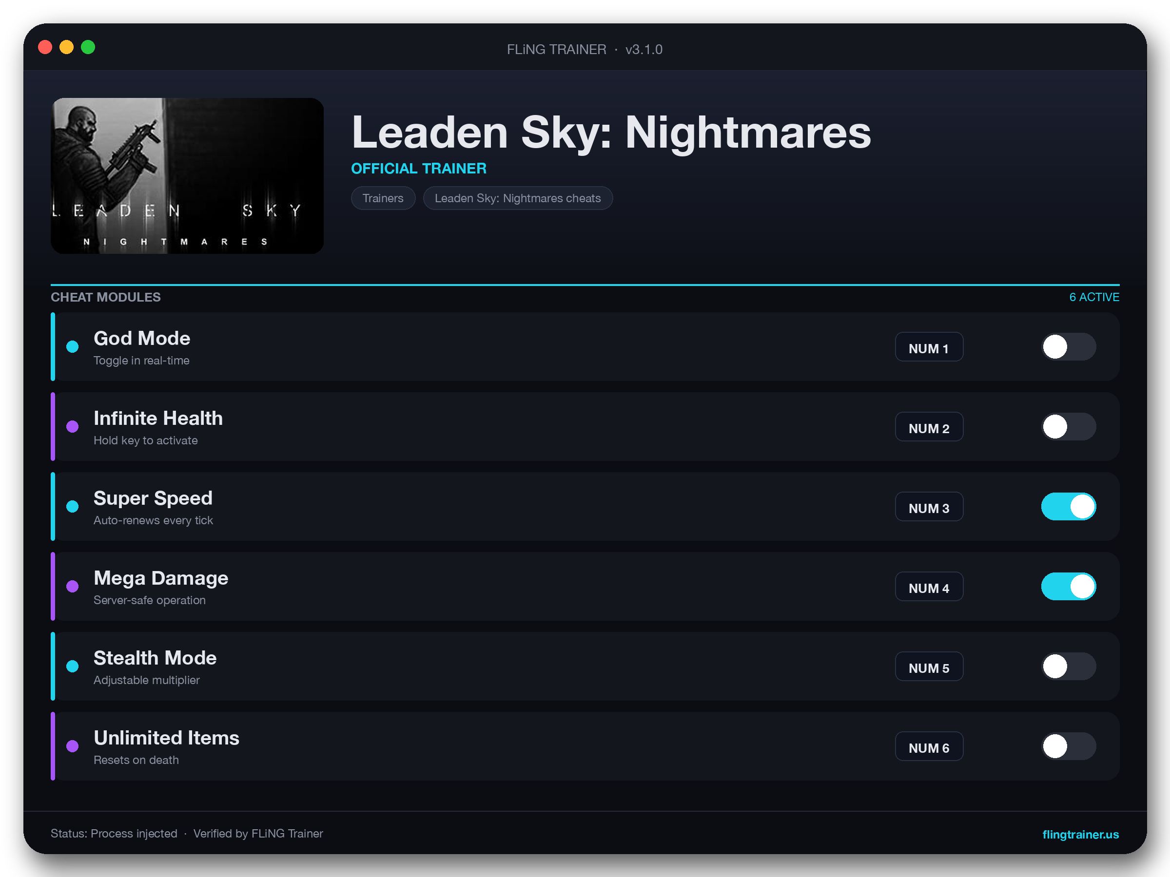 Leaden Sky: Nightmares Trainer interface