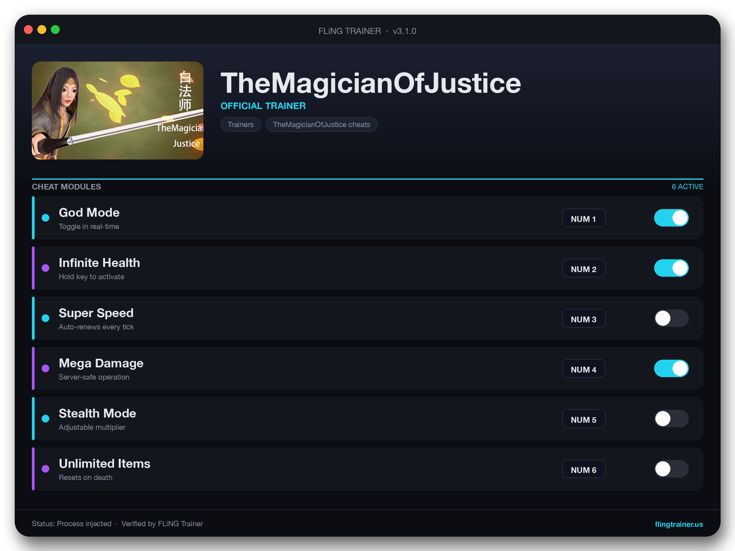 TheMagicianOfJustice Trainer interface