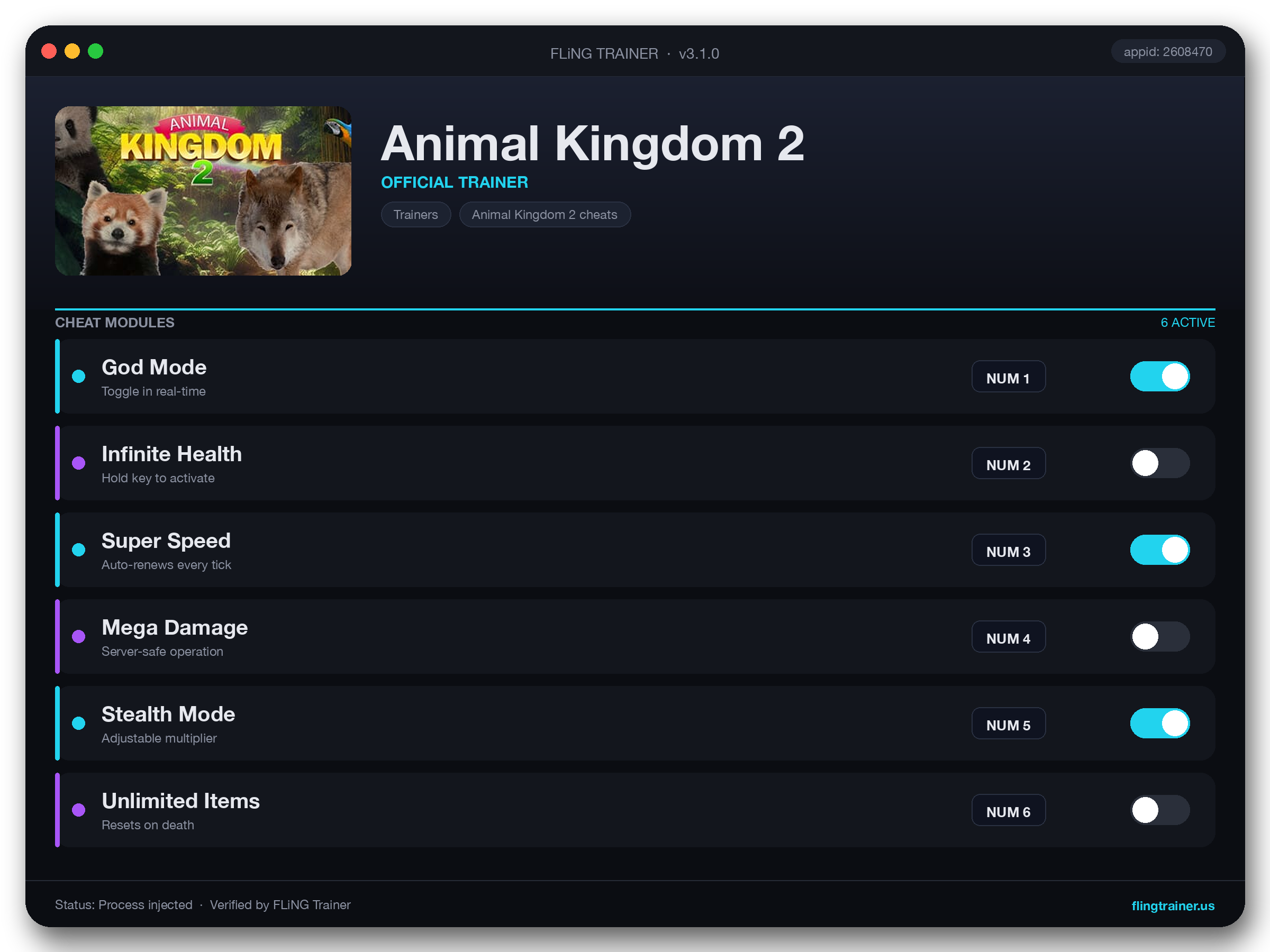 Animal Kingdom 2 Trainer interface