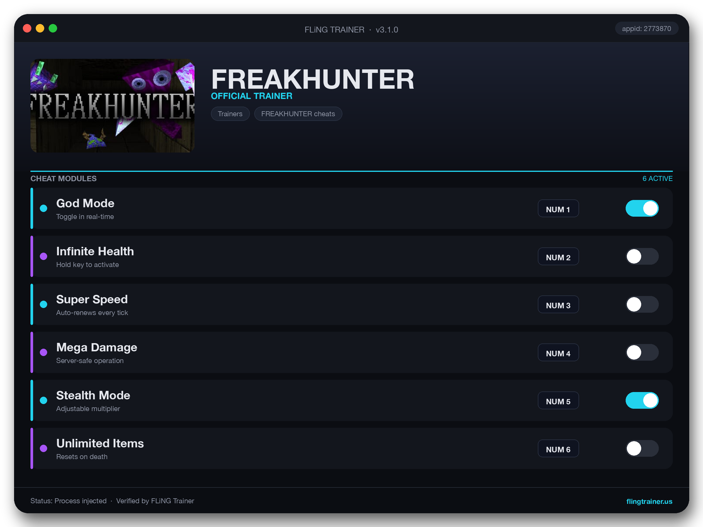FREAKHUNTER Trainer interface