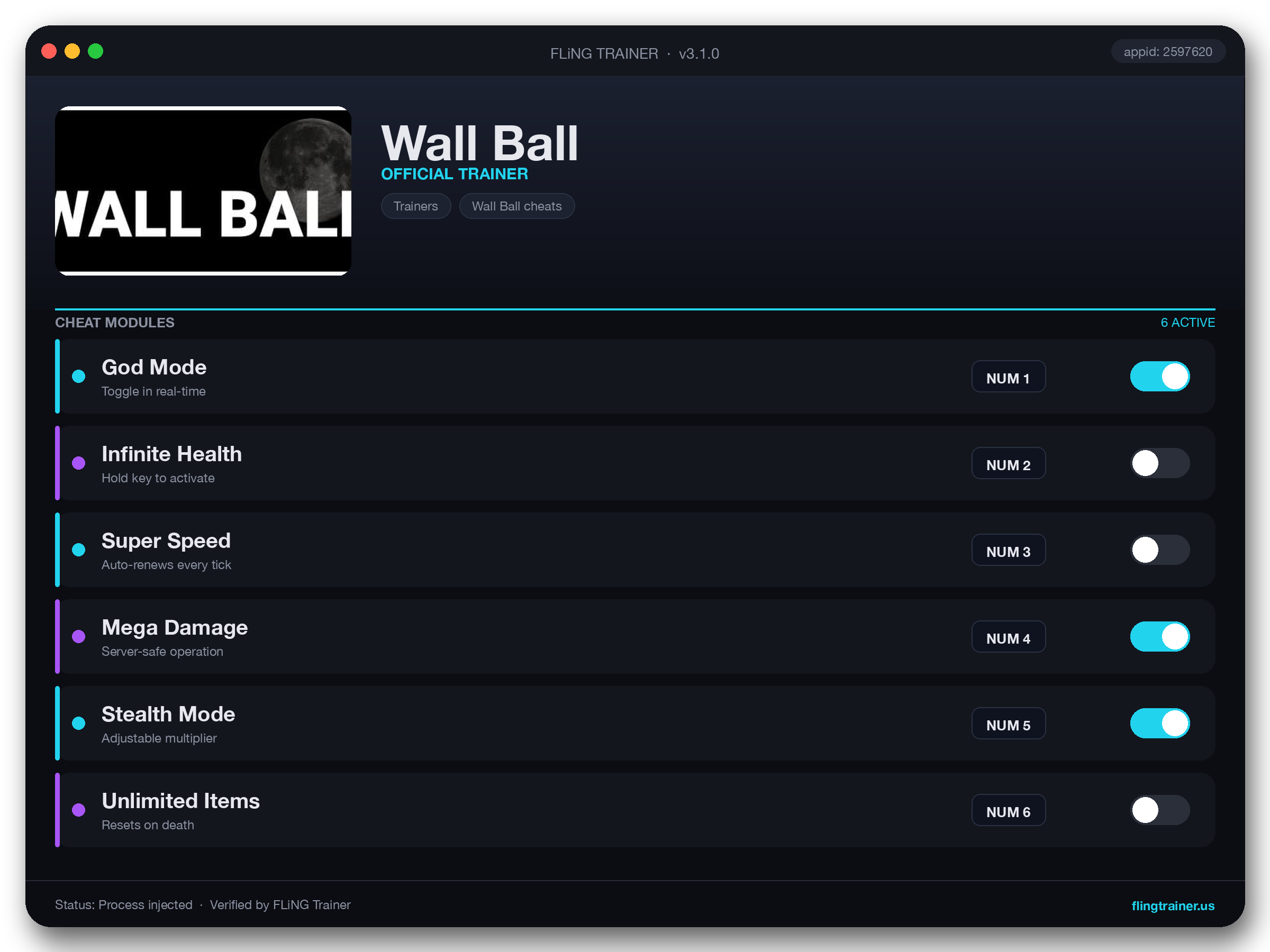 Wall Ball Trainer interface