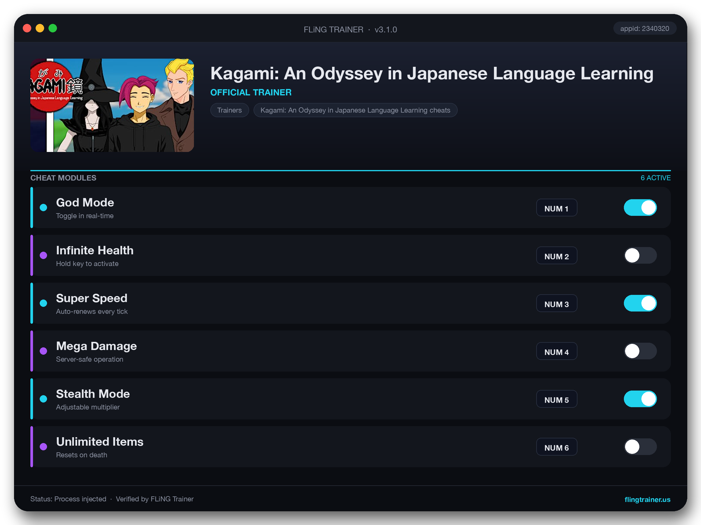 Kagami: An Odyssey in Japanese Language Learning Trainer interface