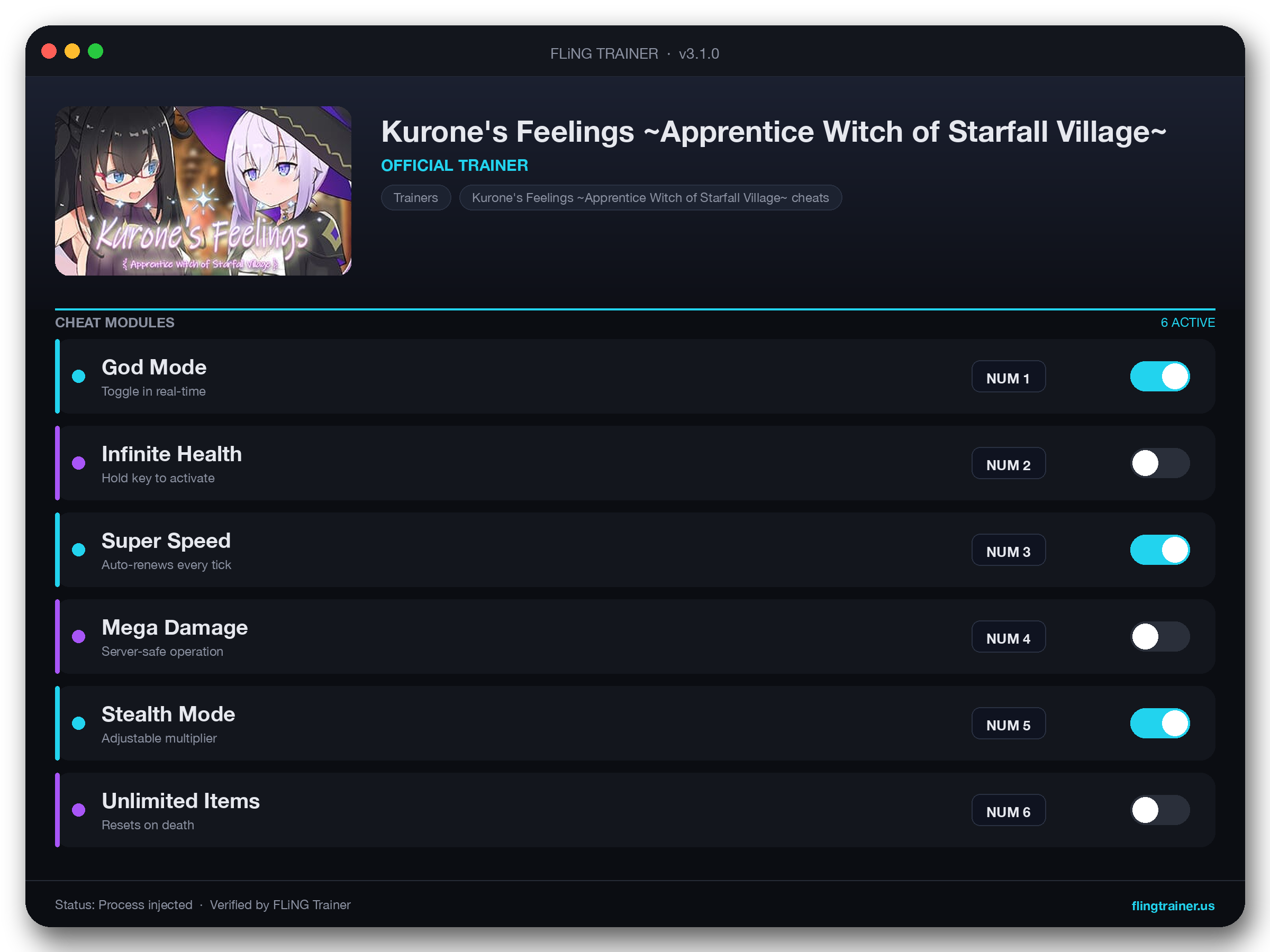 Kurone's Feelings ~Apprentice Witch of Starfall Village~ Trainer interface