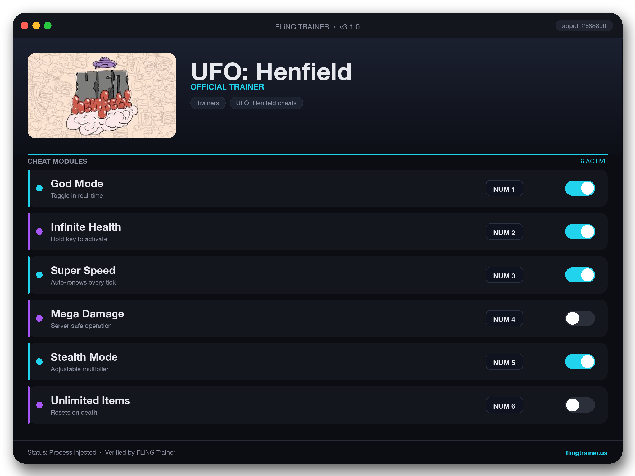 UFO: Henfield Trainer interface
